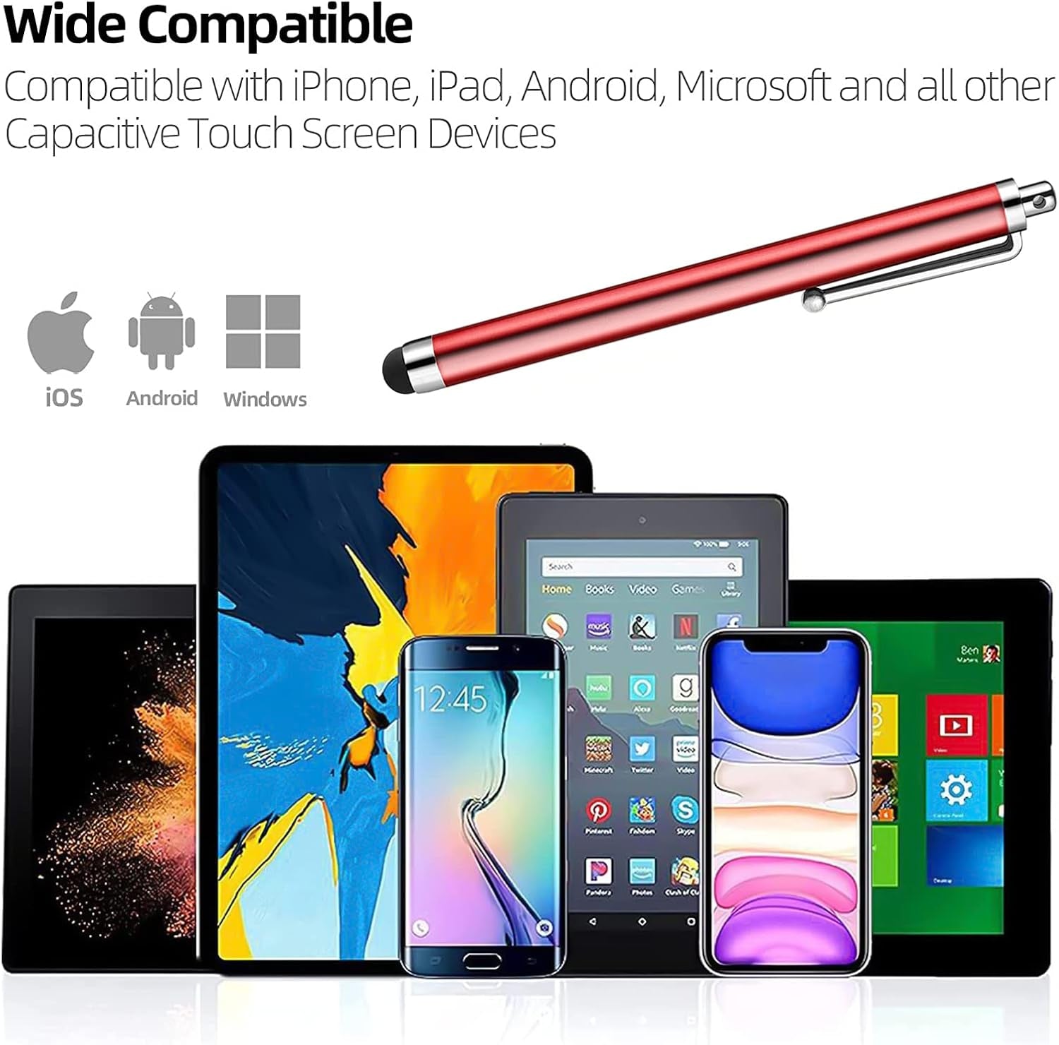 Stylus Pens for Touch Screens,10 Pack Lightweight Design for Ipad,Iphone, Samsung, HTC, Fire Tablet, Tablet, All Capacitive Touch Screen Device