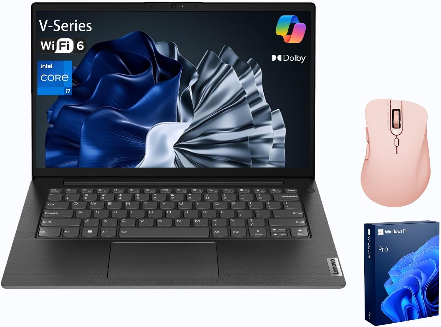 V14 Gen 4 Business Laptop, 14" FHD Anti-Glare, Intel 10-Core I7-1355U, 16GB RAM, 1TB SSD, Webcam with Privacy Shutter, Wi-Fi 6, HDMI, Windows 11 Pro, Black, Bundle with Wireless Mouse