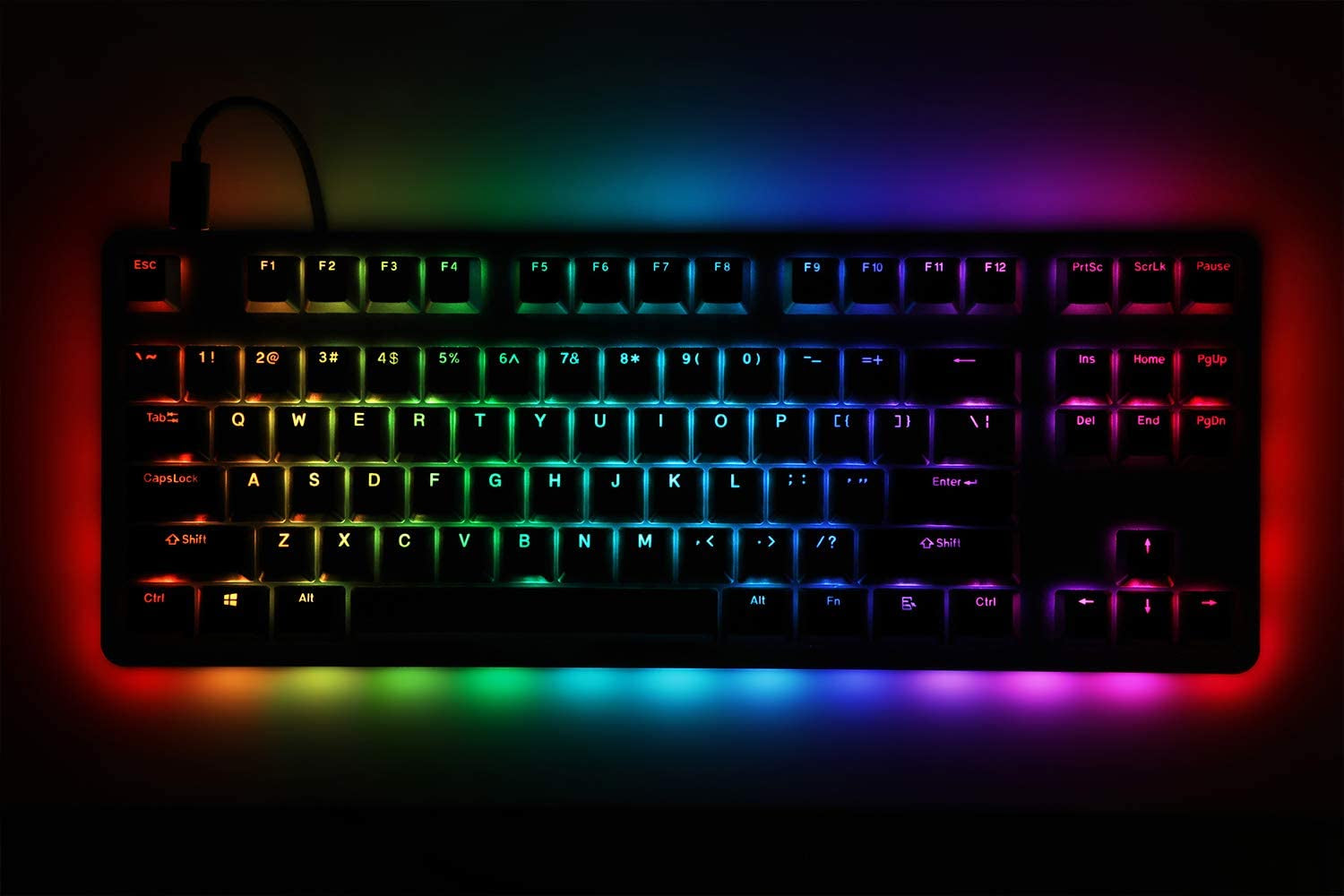 CTRL Mechanical Keyboard — Tenkeyless TKL (87 Key) Gaming Keyboard, Hot-Swap Switches, Programmable Macros, RGB LED Backlighting, USB-C, Doubleshot PBT, Aluminum Frame (Kaihua Speed Silver, Gray)