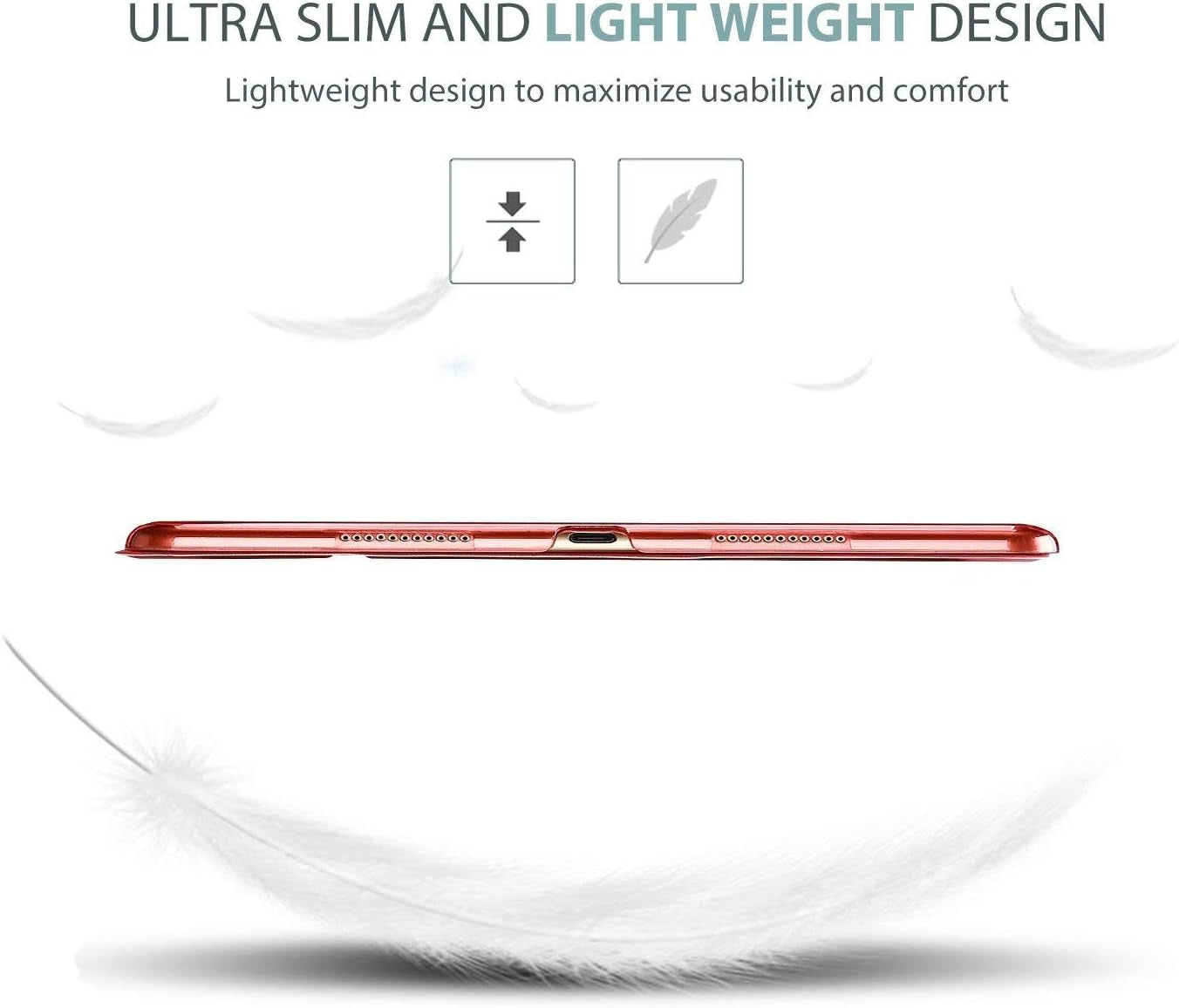 Smart Case for 10.5” Ipad Air 3Rd Generation 2019 / Ipad Pro 2017, Slim Stand Cover with Translucent Frosted Back for Ipad Air 3 -Red