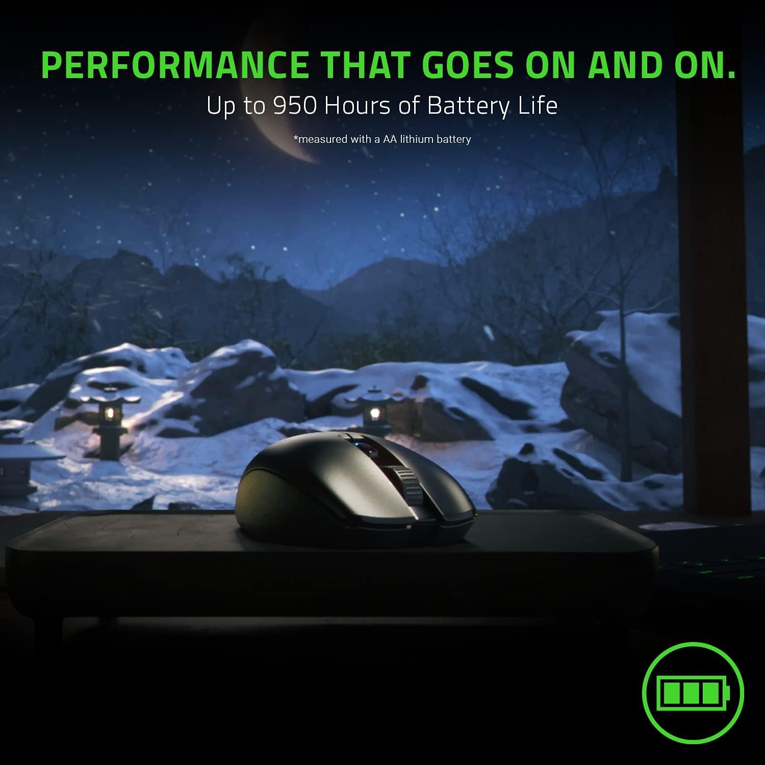 Orochi V2 Mobile Wireless Gaming Mouse: Ultra Lightweight - 2 Wireless Modes - up to 950Hrs Battery Life - Mechanical Mouse Switches - 5G Advanced 18K DPI Optical Sensor - Classic Black