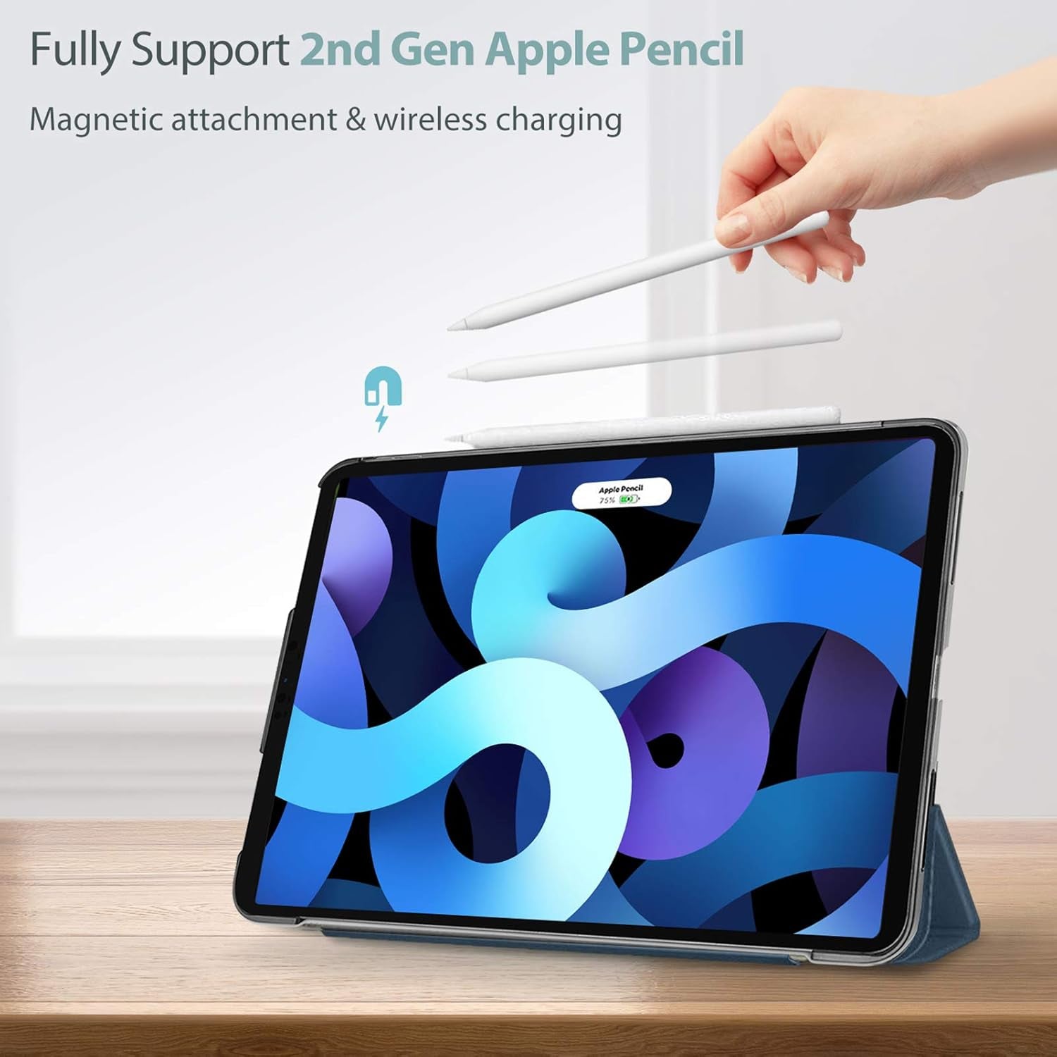 Smart Case for 10.9 Inch Ipad Air 5Th 2022 / Air 4Th 2020, Cover with Screen Protector for Ipad Air 5 4 -Navy