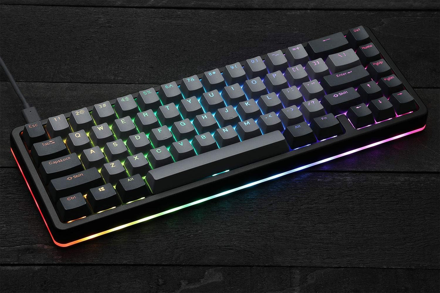 ALT High-Profile Mechanical Keyboard — 65% (67 Key) Gaming Keyboard, Hot-Swap Switches, Programmable Macros, RGB LED Backlighting, USB-C, Doubleshot PBT, Aluminum Frame (Cherry MX Brown, Black)