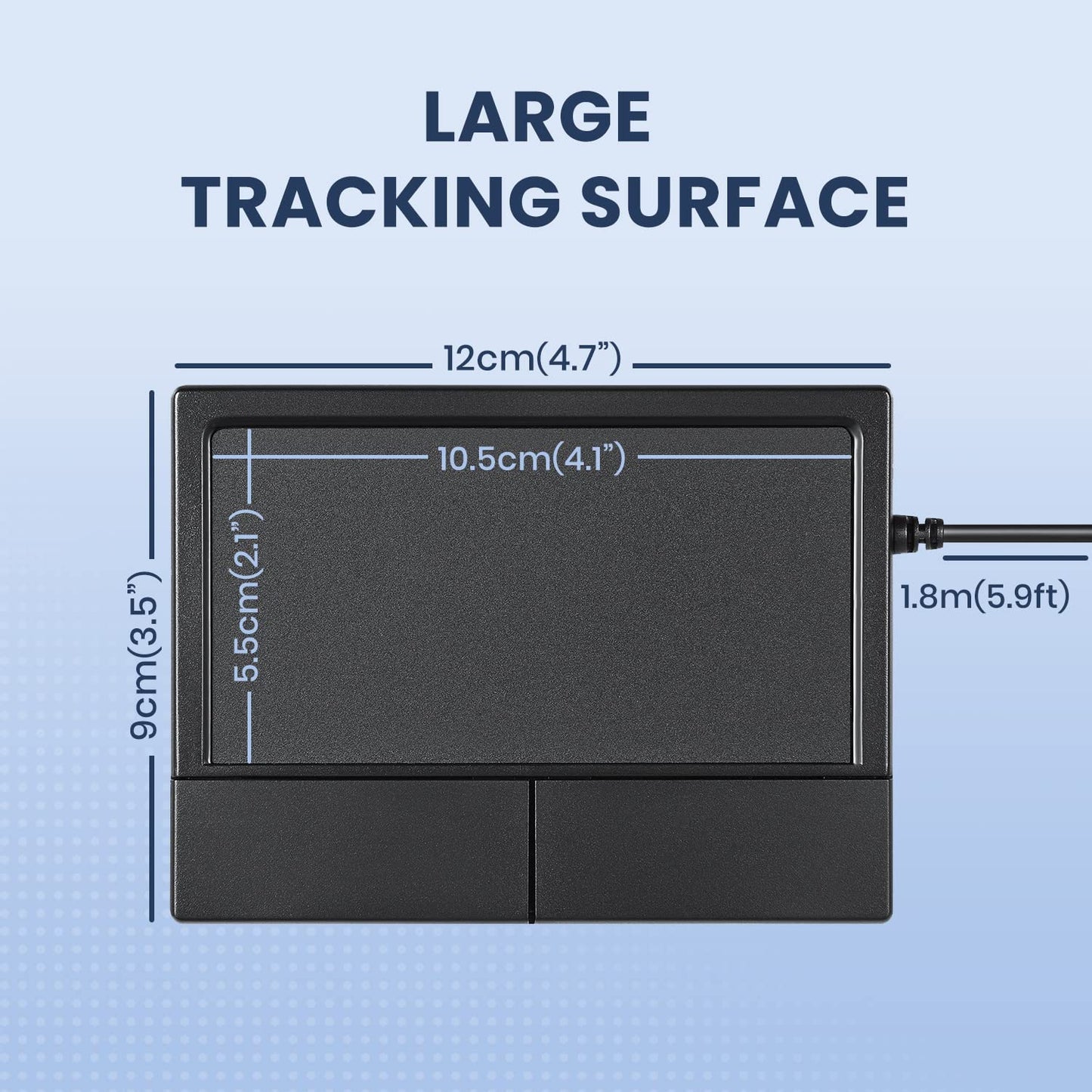 PERIPAD-504 Wired USB Touchpad, Portable Trackpad for Desktop and Laptop User, Large Size,Big