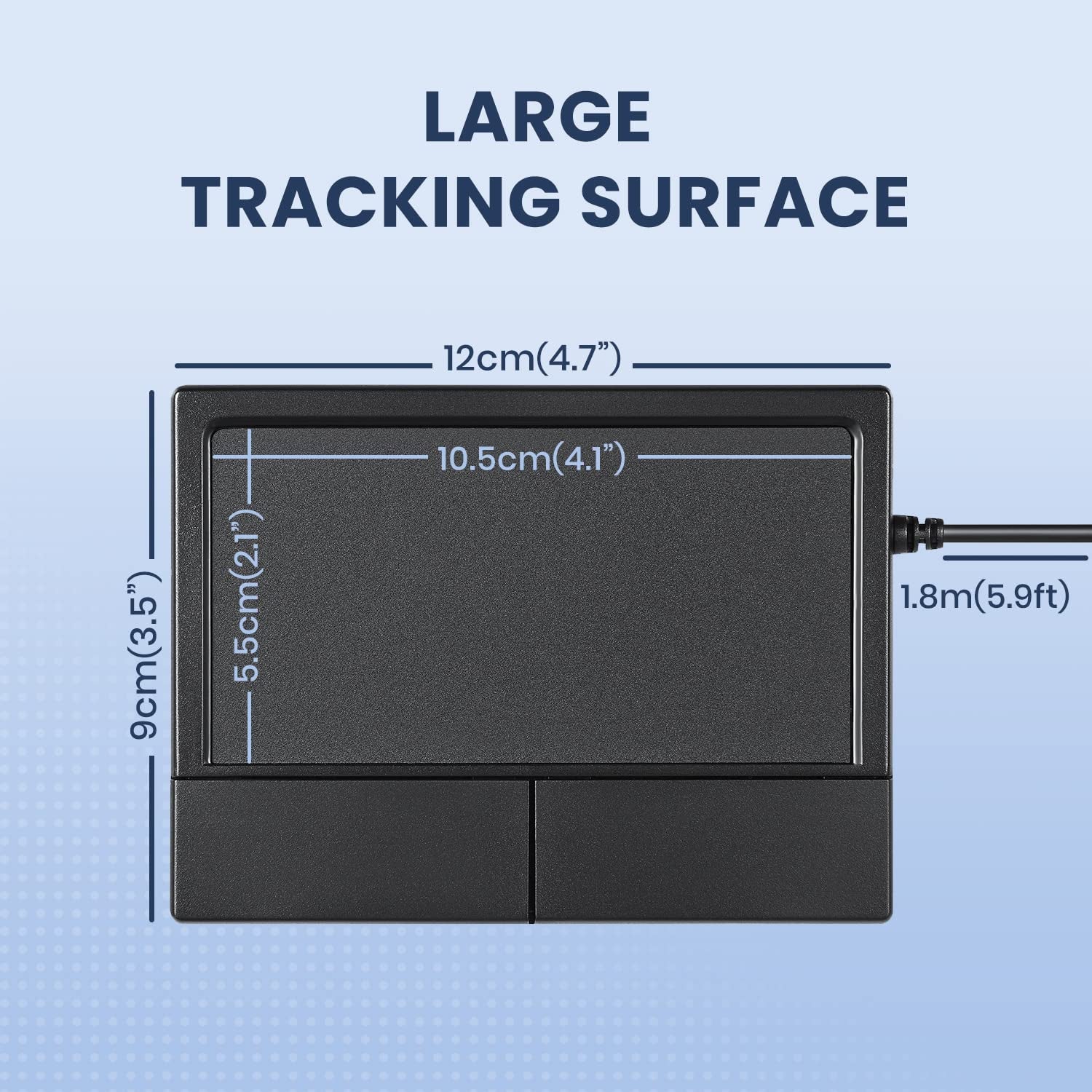 PERIPAD-504 Wired USB Touchpad, Portable Trackpad for Desktop and Laptop User, Large Size,Big