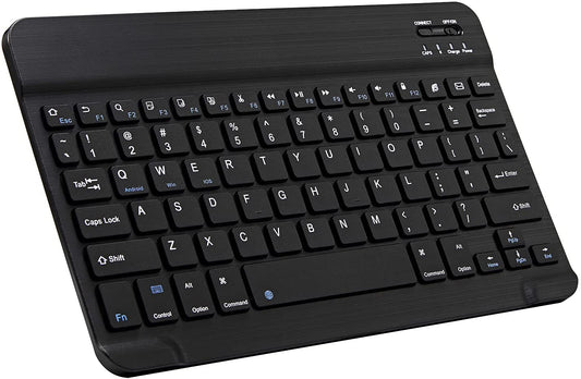 Ultra-Slim Bluetooth Keyboard Portable Mini Wireless Keyboard Rechargeable for Apple Ipad Iphone Samsung Tablet Phone Smartphone Ipados Ios Android (10 Inch Black)