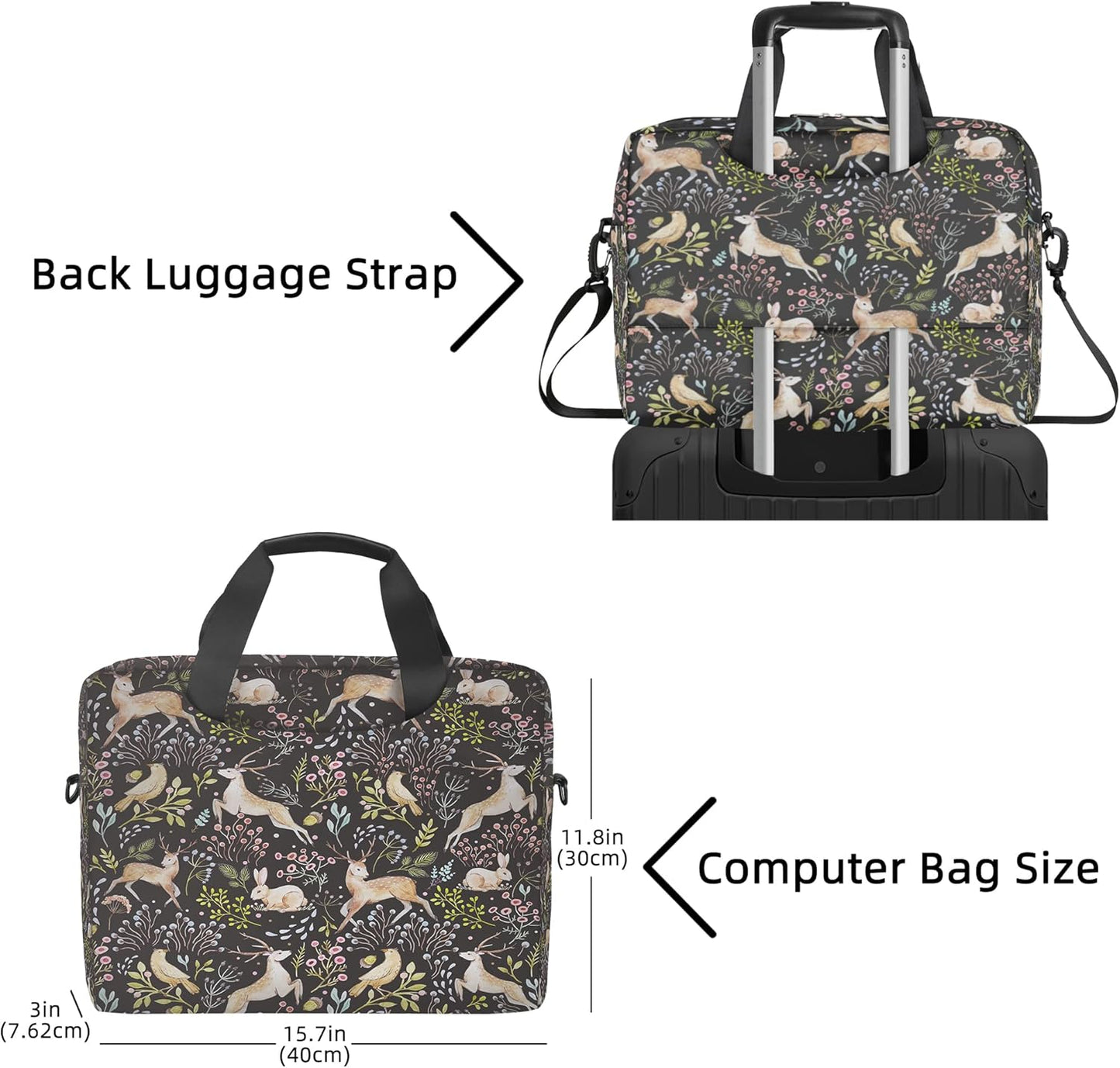 Laptop Case 15.6 Inch Computer Messenger Bag with Shoulder Strap for Men Women Travel