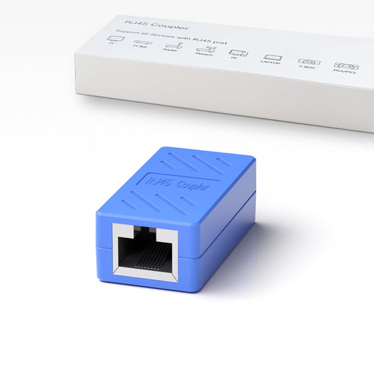 RJ45 Coupler, Ethernet Extender for Cat7/Cat6/Cat5E/Cat5 Female to Female Ethernet Coupler Connector(1Pack, Blue)