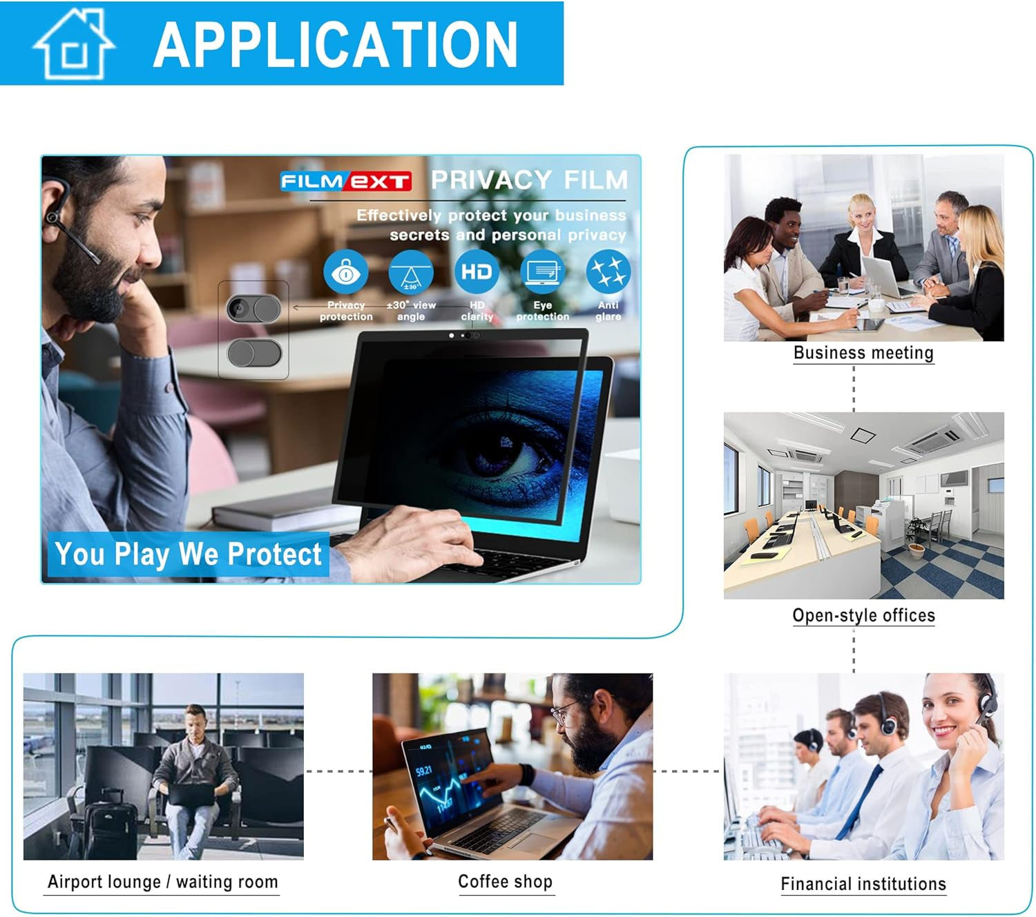 Macbook Privacy Screen Protector - Removable HD Filter, Bubble-Free, Webcam Cover for Macbook Pro 13