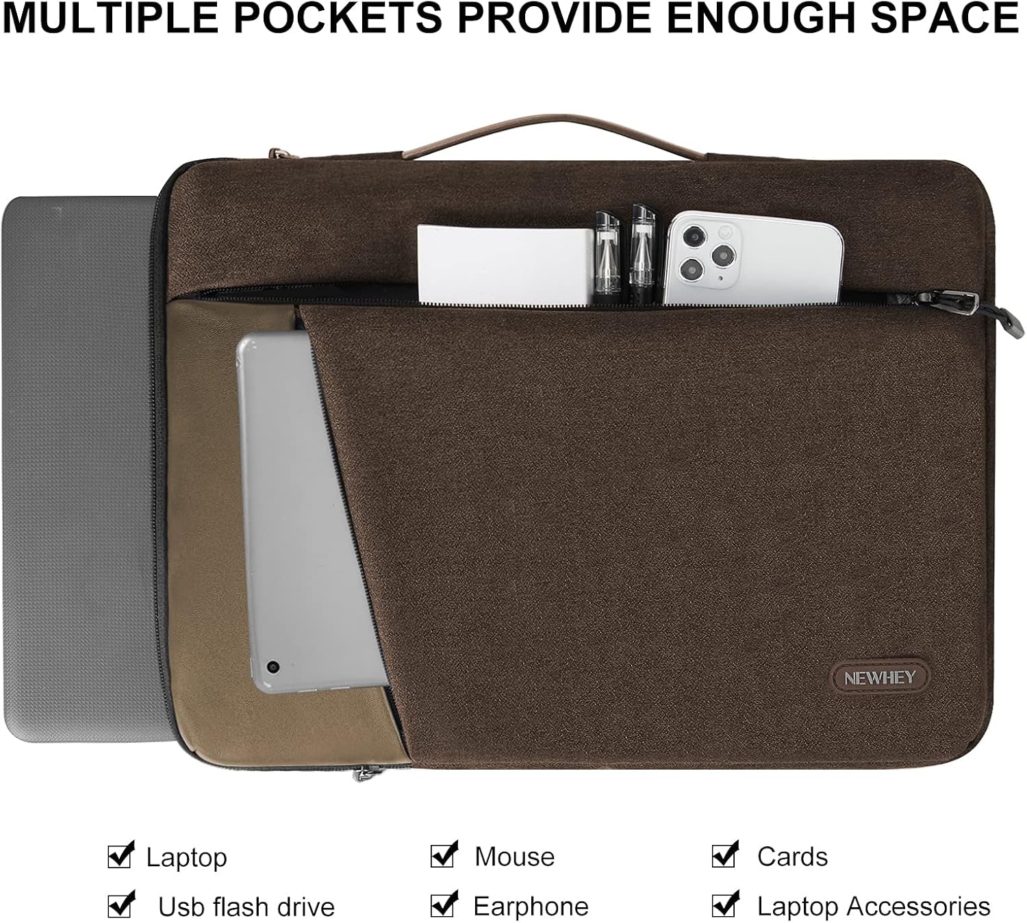 Laptop Sleeve Case 15.6 Inch Waterproof Durable Laptop Case Shockproof 360 Protective Bag with Handle Compatible with Macbook Pro 15 Inch, 15-15.6 Inch Hp/Asus/Acer/Dell/Lenovo/Notebook Computer