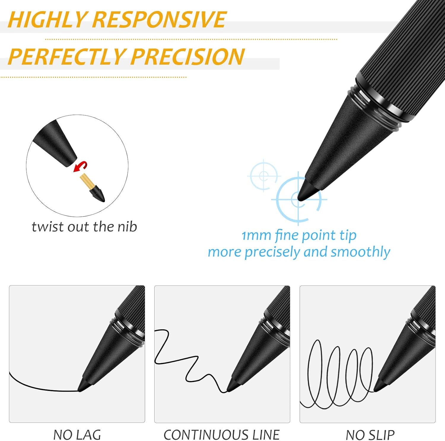 Stylus for Ipad with Palm Rejection,  Active Pencil Compatible with (2018-2020) Apple Ipad Pro (11/12.9 Inch),Ipad 6Th/7Th/8Th Gen/Mini 5Th Gen/Air 3Rd/4Th Gen for Precise Writing/Drawing (Black)