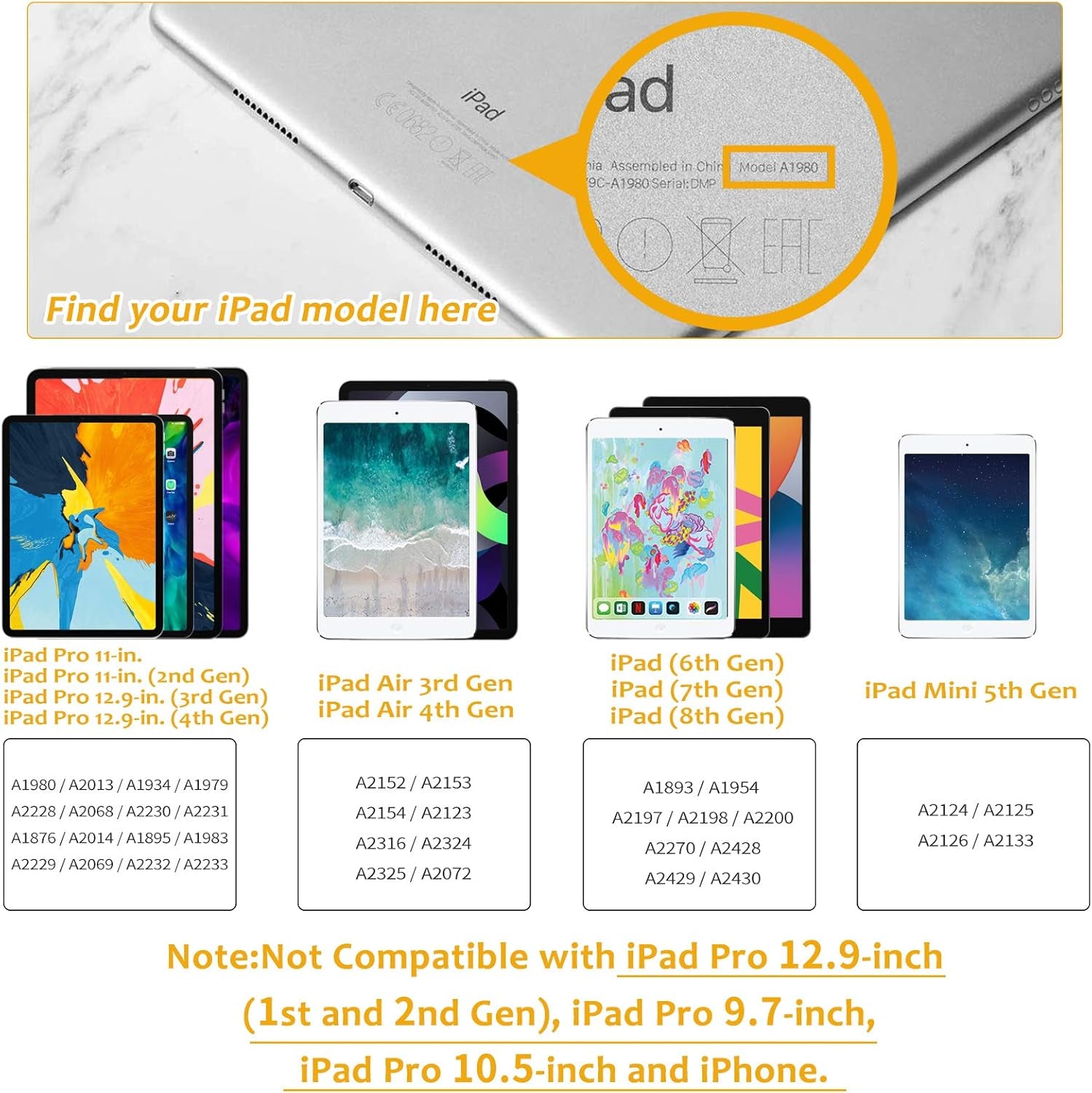 Stylus for Ipad with Palm Rejection,  Active Pencil Compatible with (2018-2020) Apple Ipad Pro (11/12.9 Inch),Ipad 6Th/7Th/8Th Gen/Mini 5Th Gen/Air 3Rd/4Th Gen for Precise Writing/Drawing (Black)