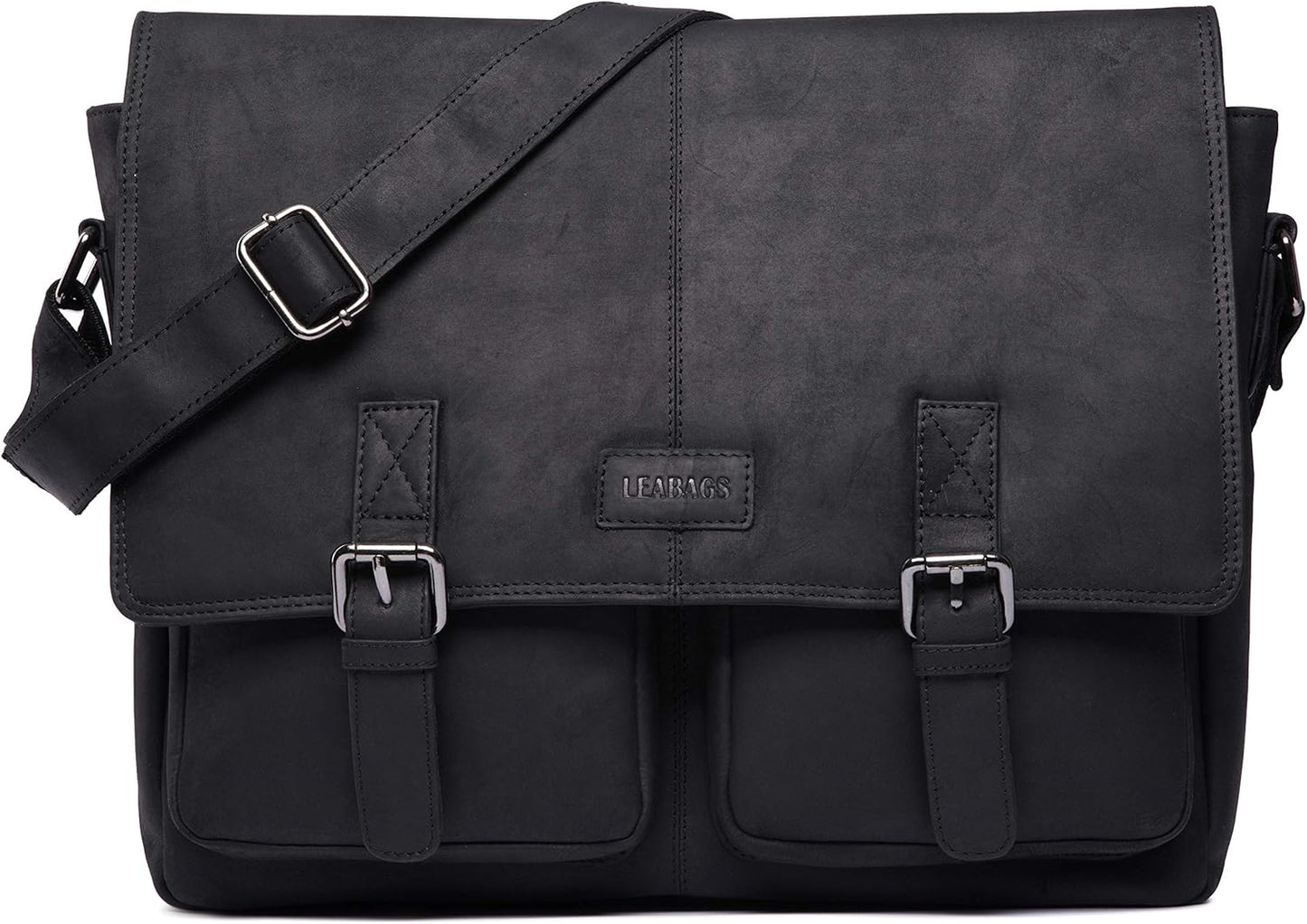 Leather Briefcases for Men - Genuine Leather Cambridge 15 Inch Laptop Bag - Messenger Bag Vintage Shoulder Bag