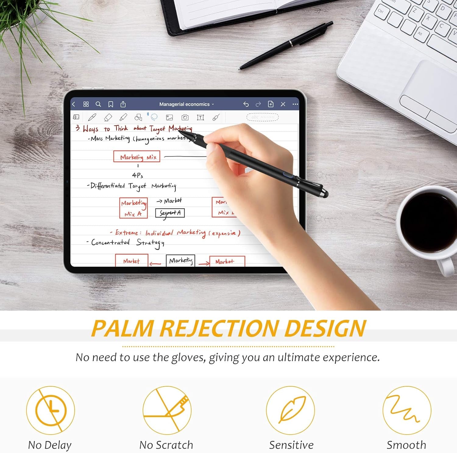 Stylus for Ipad with Palm Rejection,  Active Pencil Compatible with (2018-2020) Apple Ipad Pro (11/12.9 Inch),Ipad 6Th/7Th/8Th Gen/Mini 5Th Gen/Air 3Rd/4Th Gen for Precise Writing/Drawing (Black)