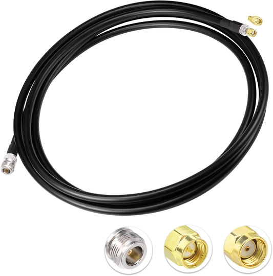 Lora Antenna 10Ft ALSR400 Ultra Low Loss RF Extention Cable - N Female to RP-SMA Male - with SMA Male Adapter Compatible with Helium HNT BOBCAT Miner Syncrobit Gateway Sensecap Hotspot Antennas