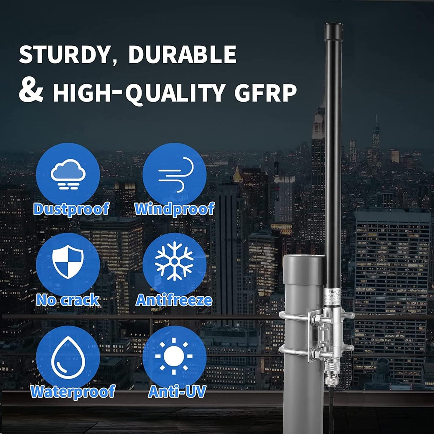 Outdoor 5.8Dbi Replacement Lora Gateway 915Mhz Glass Fiber Long-Range Cellular Lorawan Antenna with 3 Meter Low Loss Cable for Helium Miner Hotspot RAK Nebra Bobcat 300 HNT Finestra Miner,
