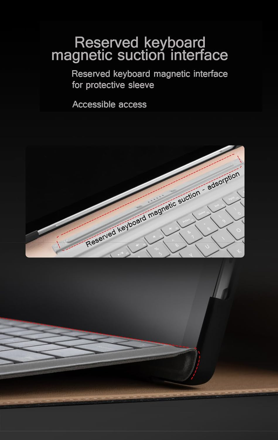 Leather Case Compatible with Microsoft Surface Go 4/3/2/1 2023/2021/2020/2018,Support Type Cover Keyboard,With Pencil Holder, Magnetic Closure,Portfolio Business Cover,Grey