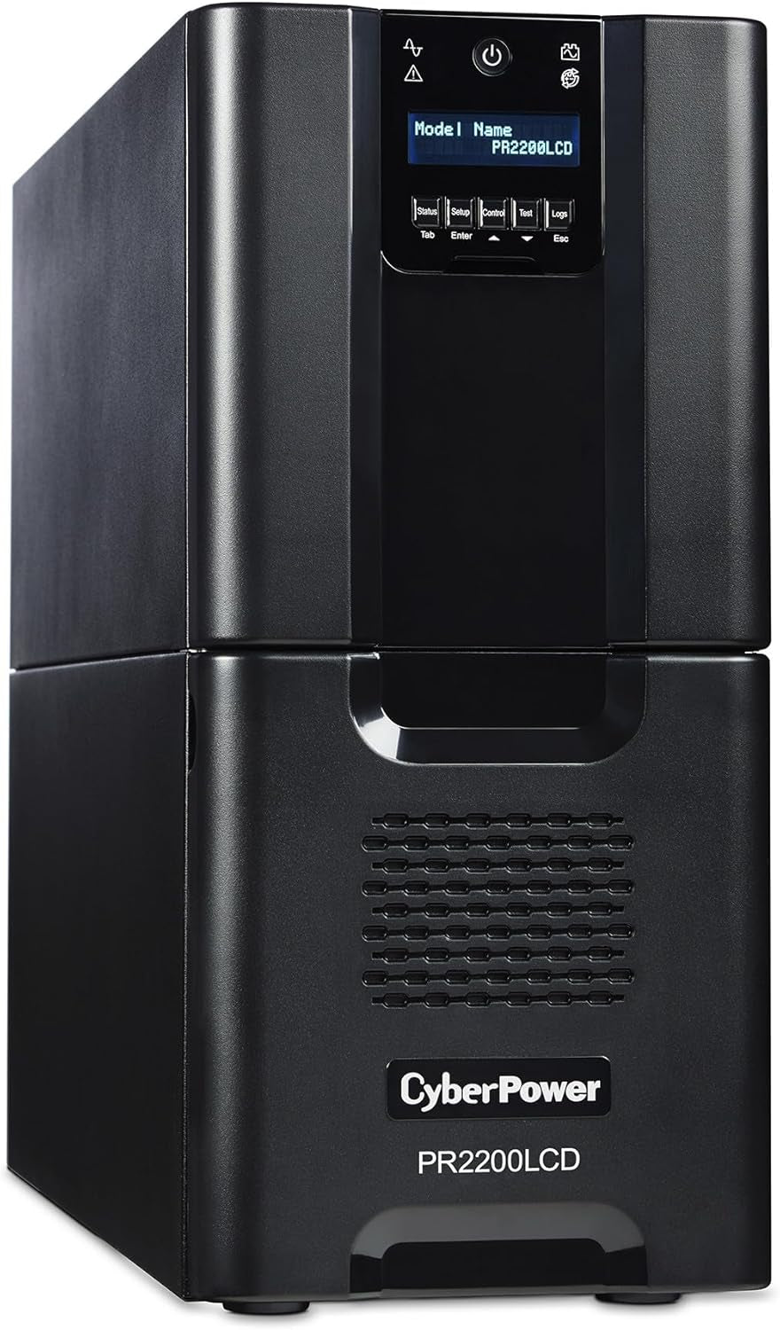 PR2200LCD Smart App Sinewave UPS System, 2200VA/1980W, 10 Outlets, AVR, Tower