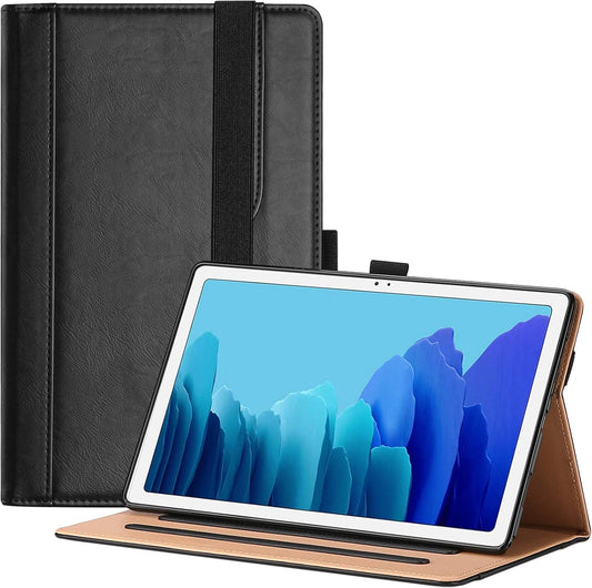 Galaxy Tab A7 10.4 Inch Case (Model SM-T500 T503 T505 T507), Premium PU Leather Protective Cover Stand Folio Case with Strap for 2020 Release Samsung Galaxy Tab A7 Tablet 10.4” -Black
