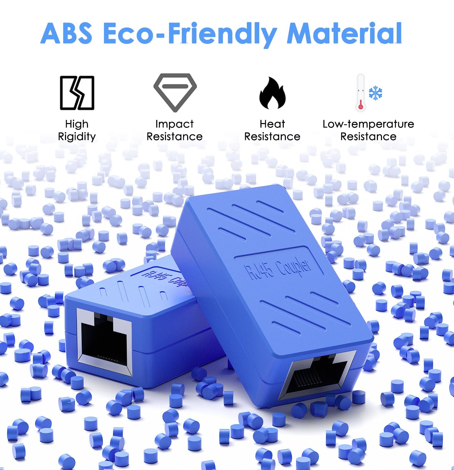 RJ45 Coupler, Ethernet Extender for Cat7/Cat6/Cat5E/Cat5 Female to Female Ethernet Coupler Connector(1Pack, Blue)