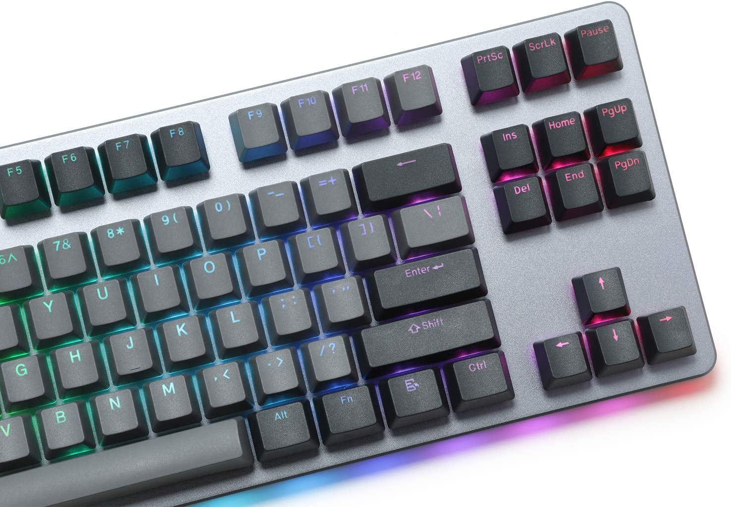 CTRL Mechanical Keyboard — Tenkeyless TKL (87 Key) Gaming Keyboard, Hot-Swap Switches, Programmable Macros, RGB LED Backlighting, USB-C, Doubleshot PBT, Aluminum Frame (Kaihua Speed Silver, Gray)