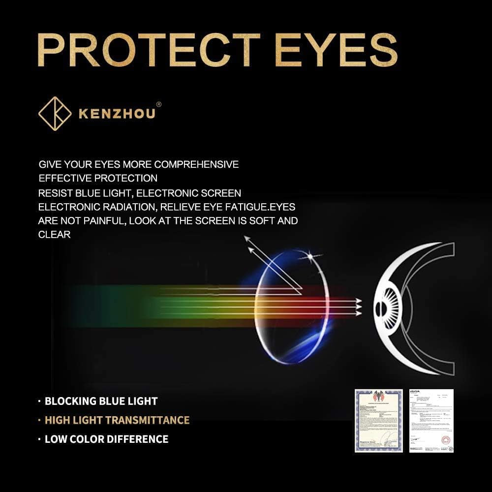 Blue Light Glasses for Woman Men Bluelight Blocking Glasses for Computer Gaming Phones,Anti Eye Strain & UV Glare