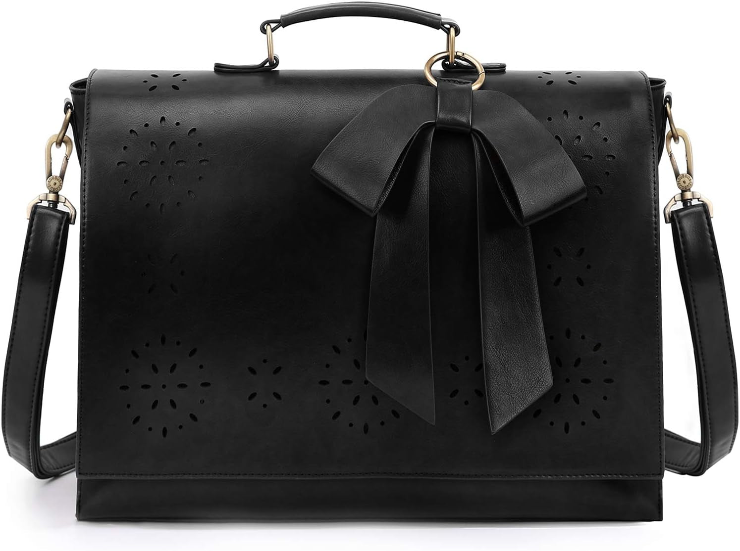 Women'S Briefcase Vegan Leather Laptop Bag for Work Shoulder Computer Satchel Bag with Detachable Bow