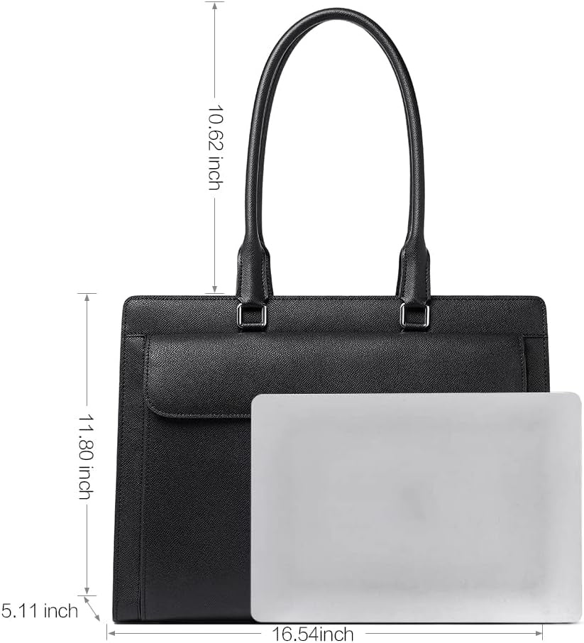 Briefcase for Women Oil Wax Leather Vintage 15.6 Inch Laptop Business Shoulder Bag