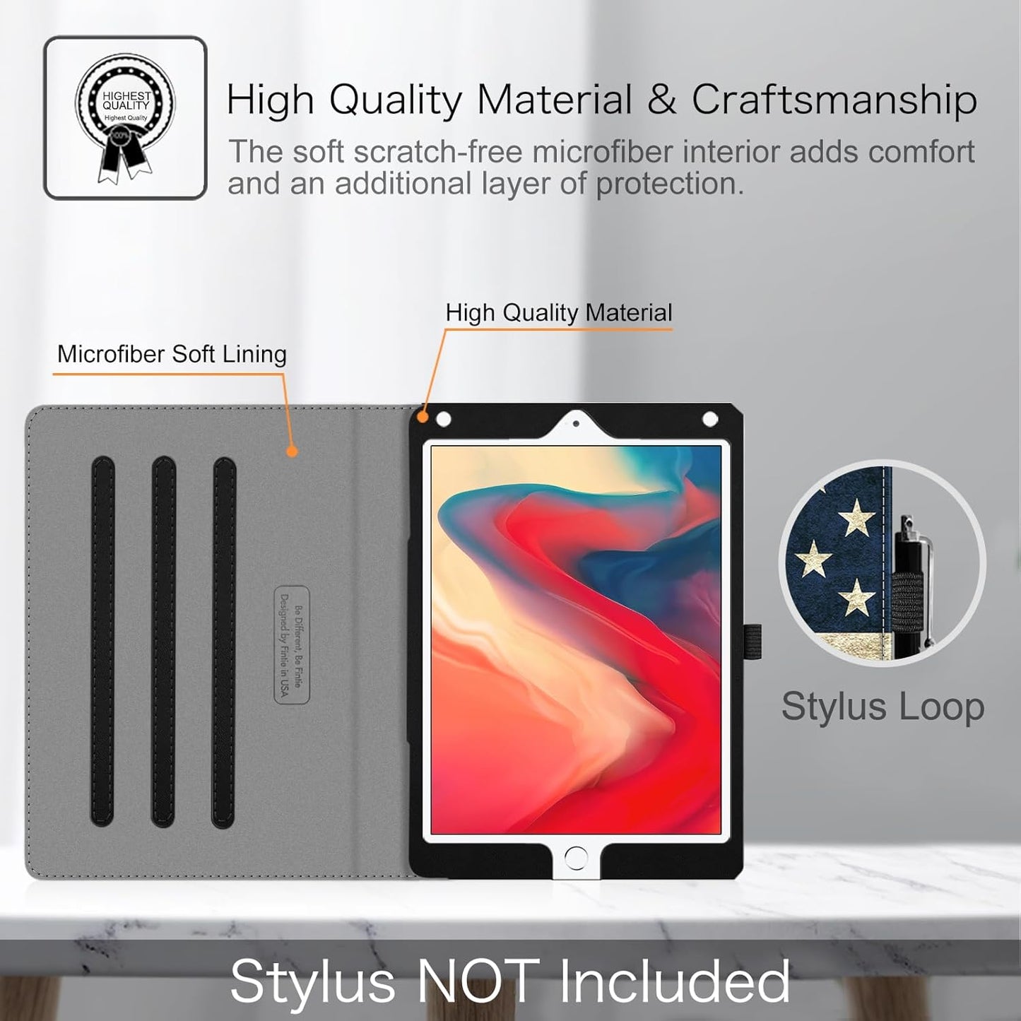 Case for Ipad 6Th / 5Th Generation (2018 2017 Model, 9.7 Inch), Ipad Air 2 / Air 1 (9.7 Inch) - [Corner Protection] Multi-Angle Viewing Stand Cover with Pocket, US Flag