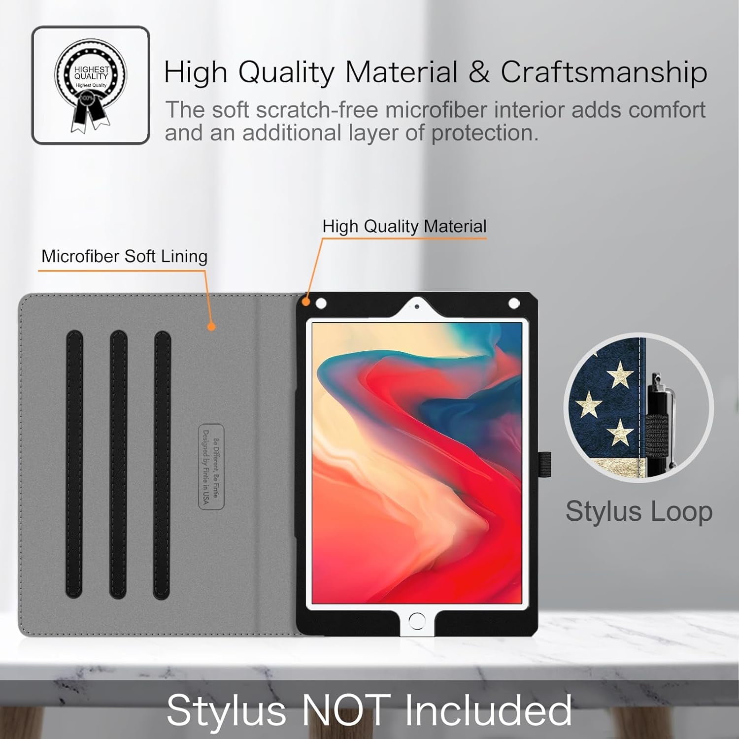 Case for Ipad 6Th / 5Th Generation (2018 2017 Model, 9.7 Inch), Ipad Air 2 / Air 1 (9.7 Inch) - [Corner Protection] Multi-Angle Viewing Stand Cover with Pocket, US Flag