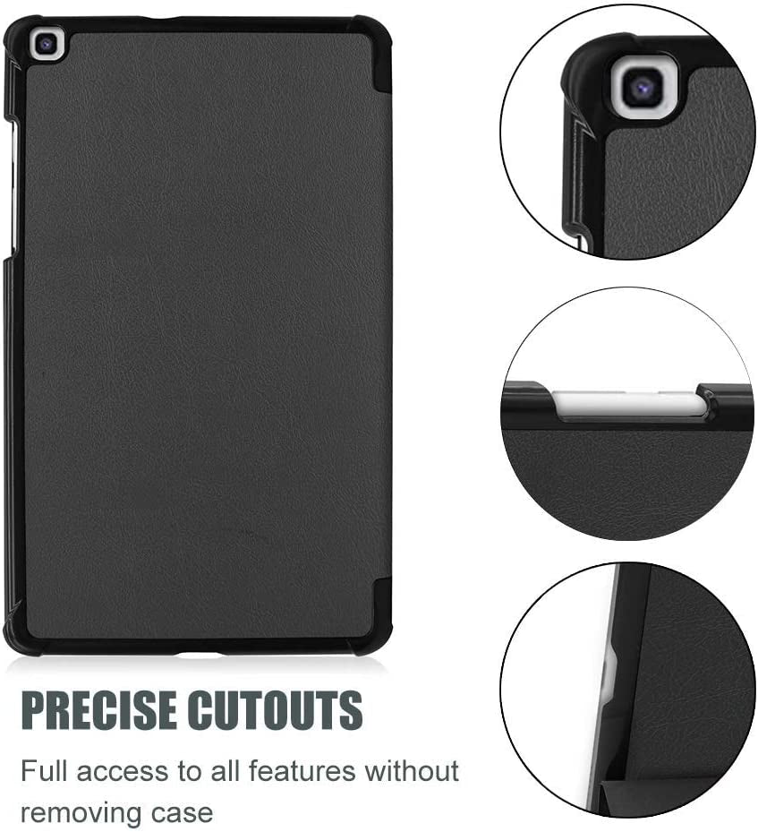 Slim Case for Galaxy Tab a 8-Inch 2019 T290 T295, Light Cover Trifold Stand Hard Shell Folio Case for 8.0 Inch Galaxy Tab a 2019 without S Pen Model SM-T290 (Wi-Fi) SM-T295 (LTE) –Black