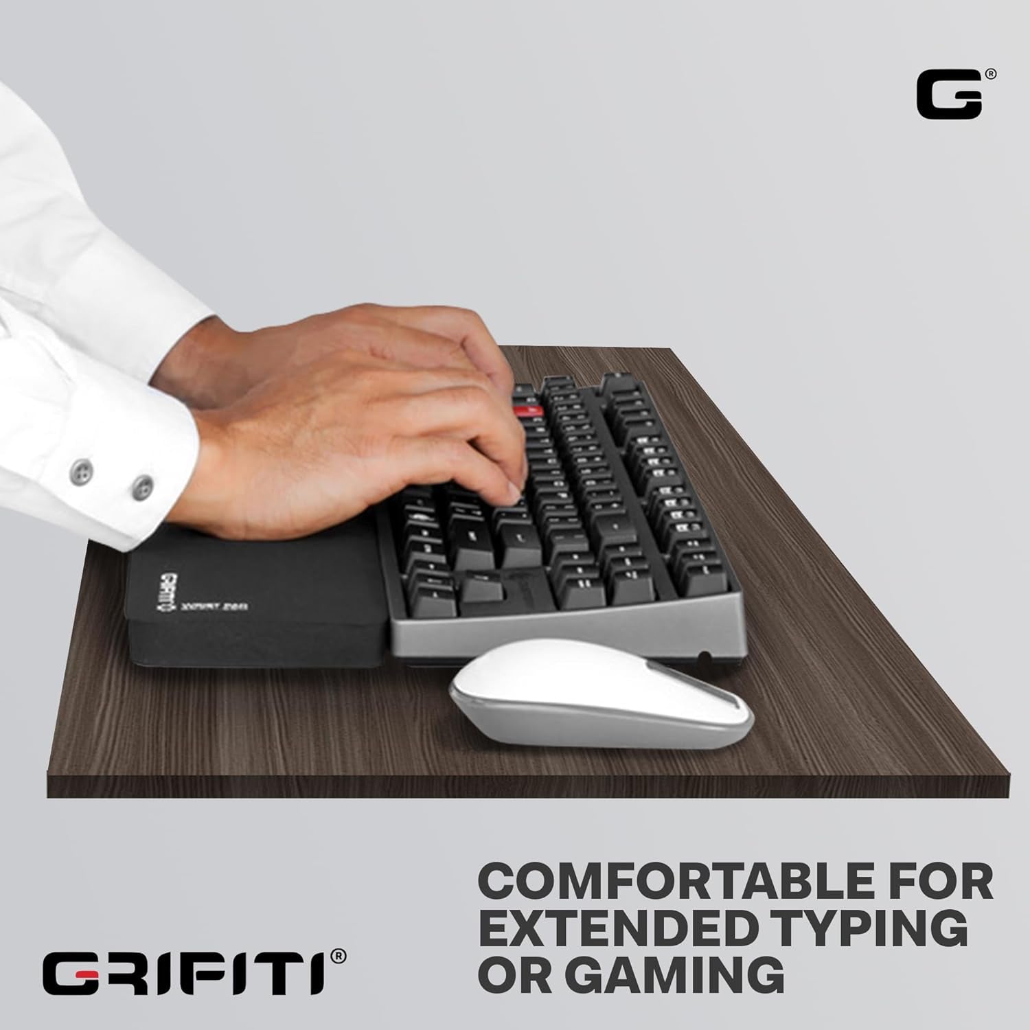 Fat Wrist Pad 14 X 4 X 0.75 Inch Computer Keyboard Rest Support for Tenkeyless Ergonomic Gaming Wrists Rests Pads - Desk Keyboards Resting Accessories for Carpal Tunnel (Black Nylon)