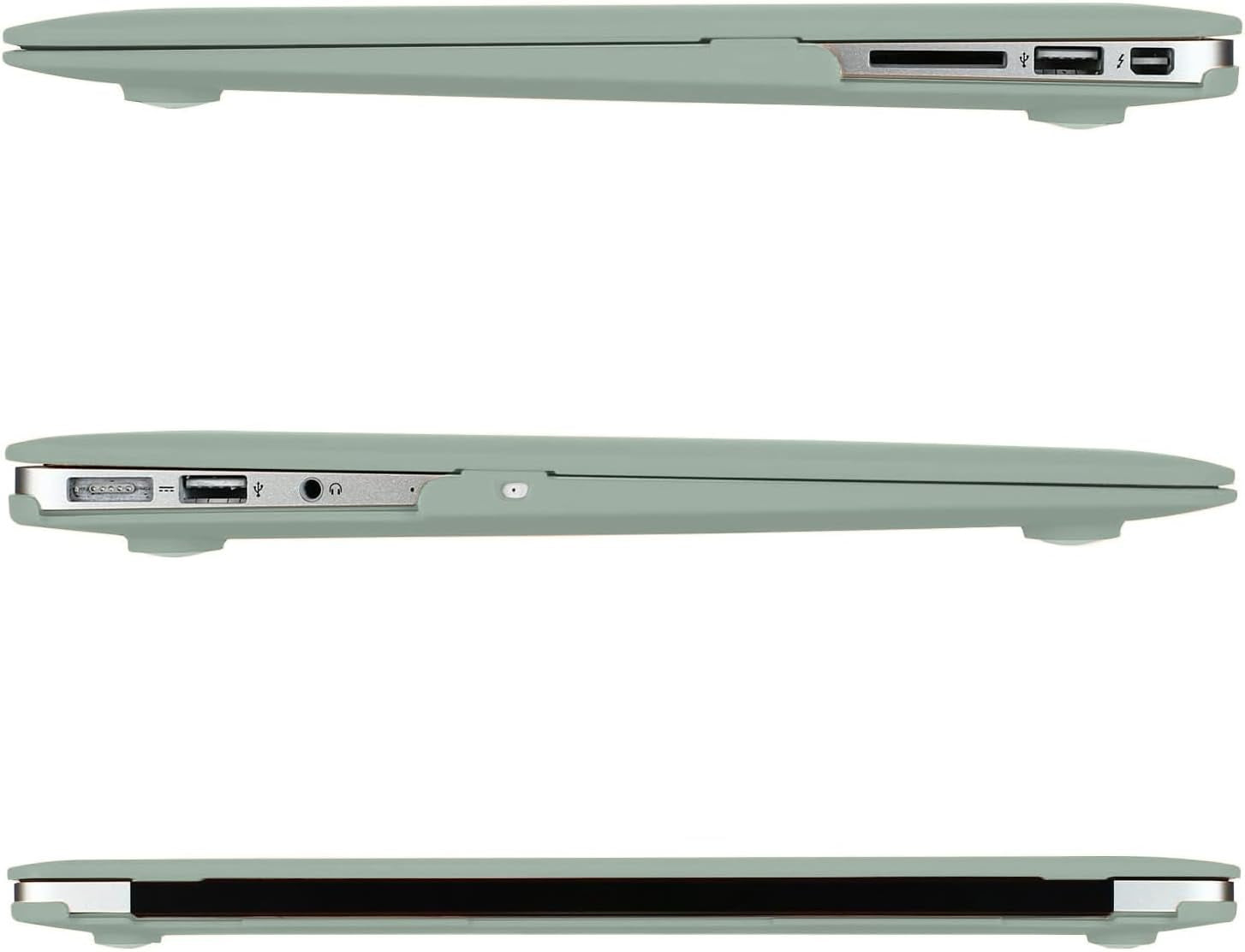 Compatible with Macbook Air 13 Inch Case (Models: A1369 & A1466, Older Version 2010-2017 Release), Protective Plastic Hard Shell Case & Keyboard Cover & Screen Protector, Antique Green