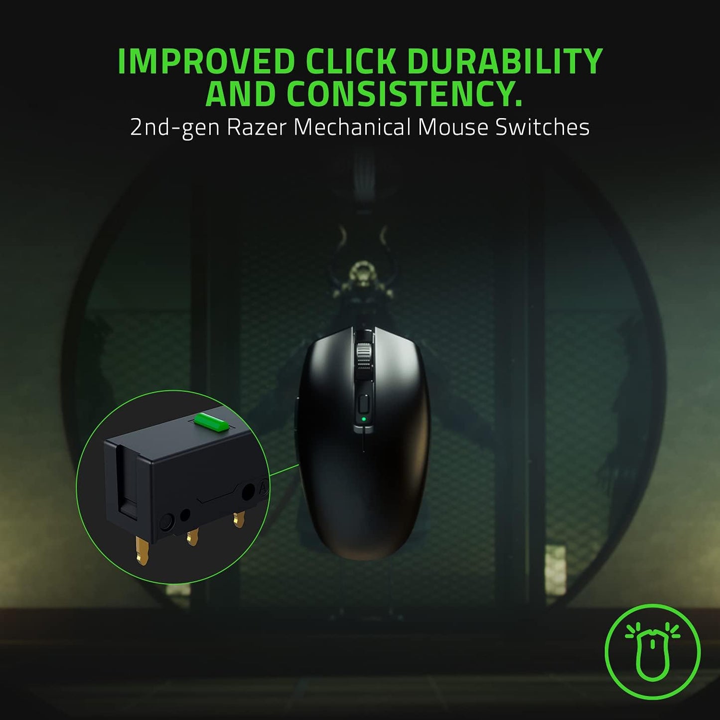 Orochi V2 Mobile Wireless Gaming Mouse: Ultra Lightweight - 2 Wireless Modes - up to 950Hrs Battery Life - Mechanical Mouse Switches - 5G Advanced 18K DPI Optical Sensor - Classic Black