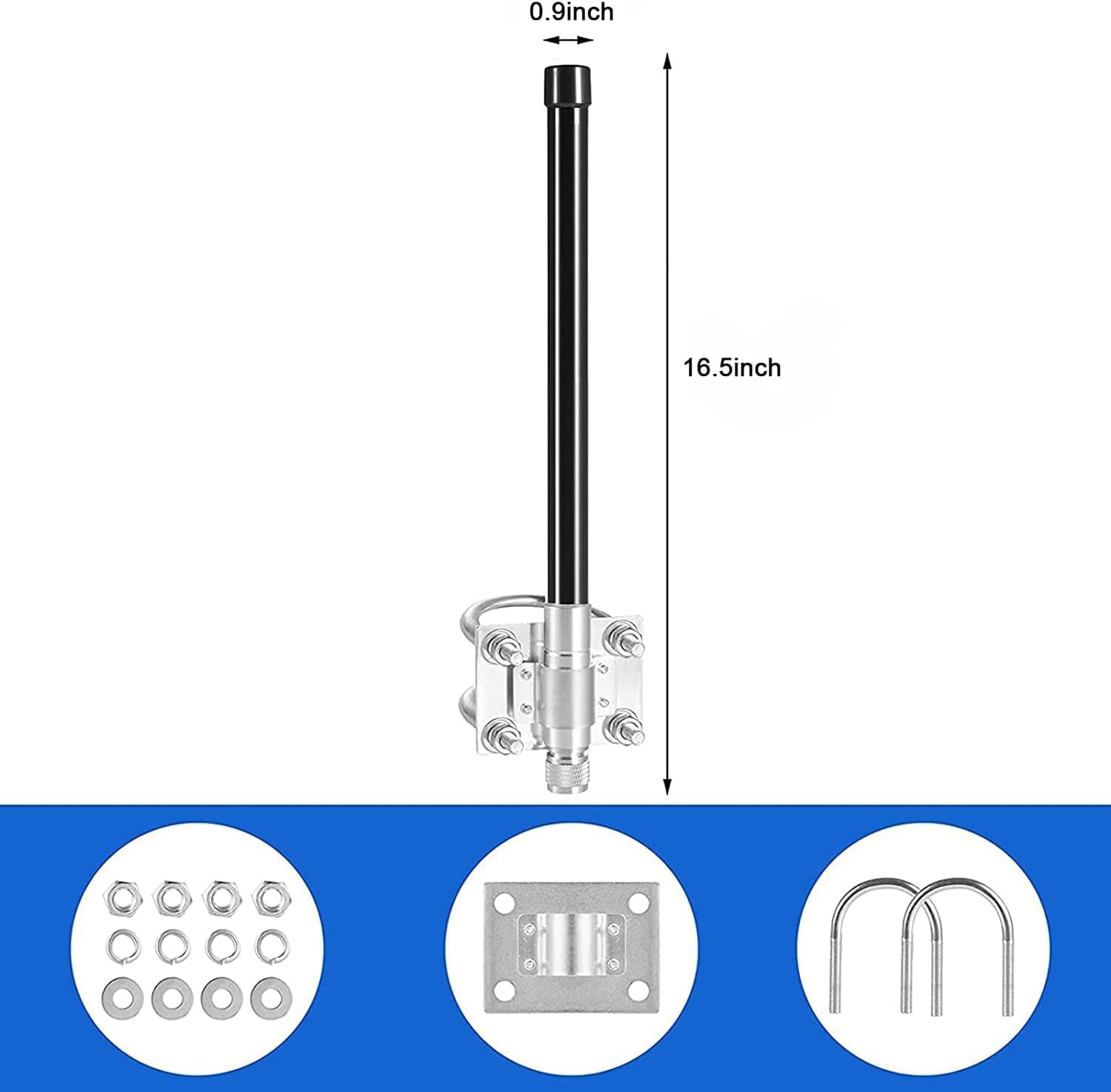 Outdoor 5.8Dbi Replacement Lora Gateway 915Mhz Glass Fiber Long-Range Cellular Lorawan Antenna with 3 Meter Low Loss Cable for Helium Miner Hotspot RAK Nebra Bobcat 300 HNT Finestra Miner,
