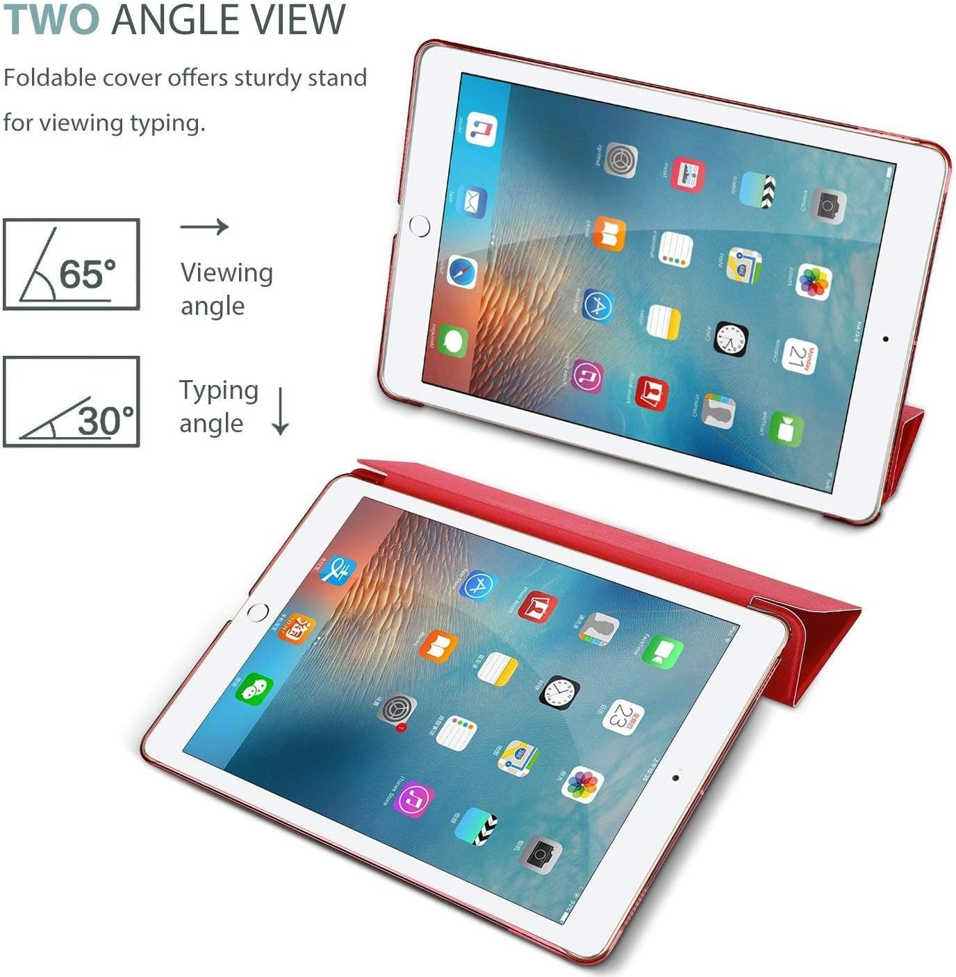 Smart Case for 10.5” Ipad Air 3Rd Generation 2019 / Ipad Pro 2017, Slim Stand Cover with Translucent Frosted Back for Ipad Air 3 -Red