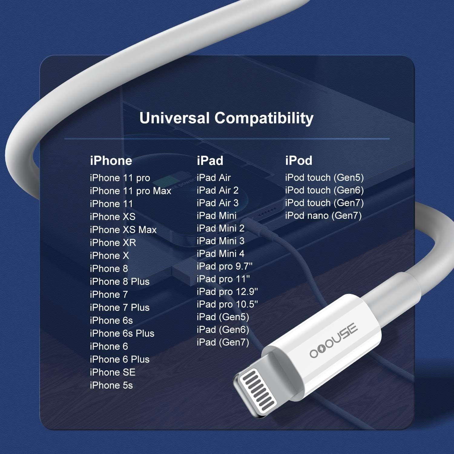 3Pack 3Ft [Apple Mfi Certified] Apple Iphone Charger,Iphone Chargers Iphone Lightning to USB Cable 3 Foot, Fast Charging Cord for Apple Iphone 12/11/11Pro/11Max/ X/XS/XR/XS Max/8/7, Ipad