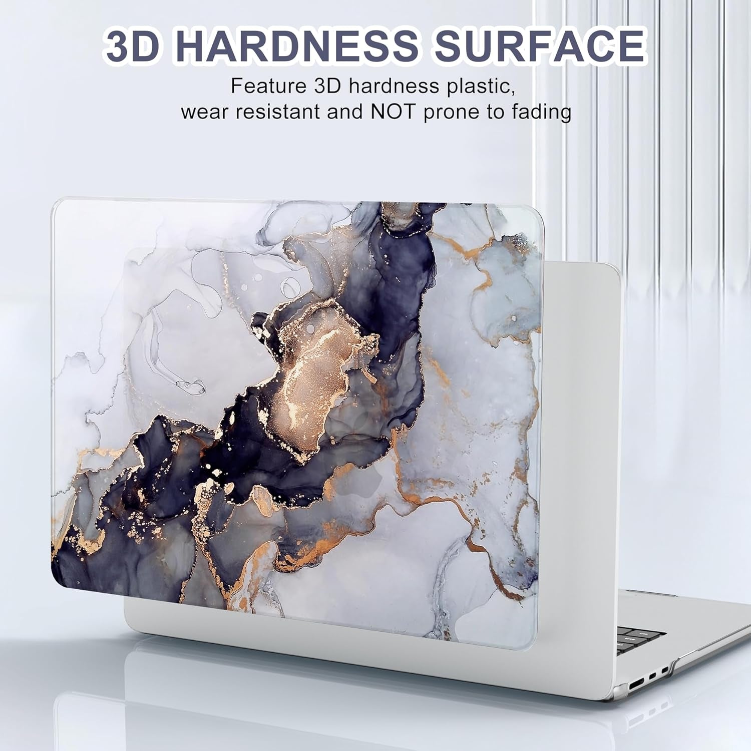 Compatible with Macbook Air 13 Inch Case 2021 2020 2019 2018 M1 A2337 A2179 A1932 Touch ID, Plastic Hard Shell +2 Keyboard Cover +Screen Protector for Macbook Air 13.3 Inch Case, Blue Marble