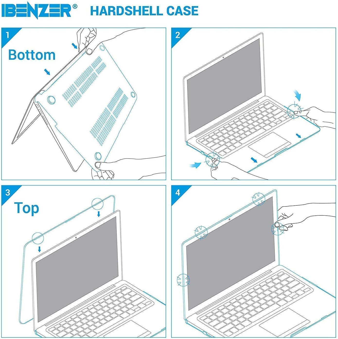 Compatible with Old Version Macbook Air 13 Inch Case (2017-2010 Release), Models: A1466/A1369, Plastic Hard Shell Case with Keyboard & Screen Cover for Mac Air 13, Crystal Clear, A13CYCL+2