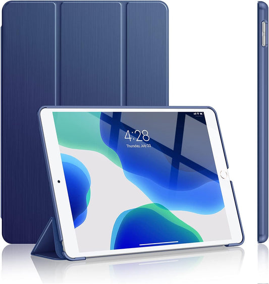 Case for Ipad 9Th/8Th/7Th Generation 2021/2020/2019, [Slim Trifold Stand + Auto Wake/Sleep], Premium Protective Hard PC Back Cover for Apple Ipad 10.2 Inch (Navy)