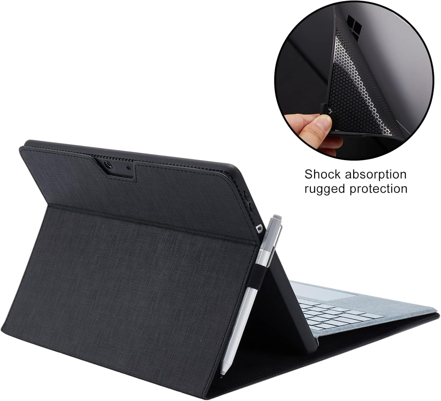 Microsoft Surface Pro 8 Case,Multi-Angle Slim Lightweight Protective Cover with Stylus Pen Holder for 2021 Surface Pro 8 13 Inch,Compatible with Type Cover Keyboard(Keyboard Not Included)