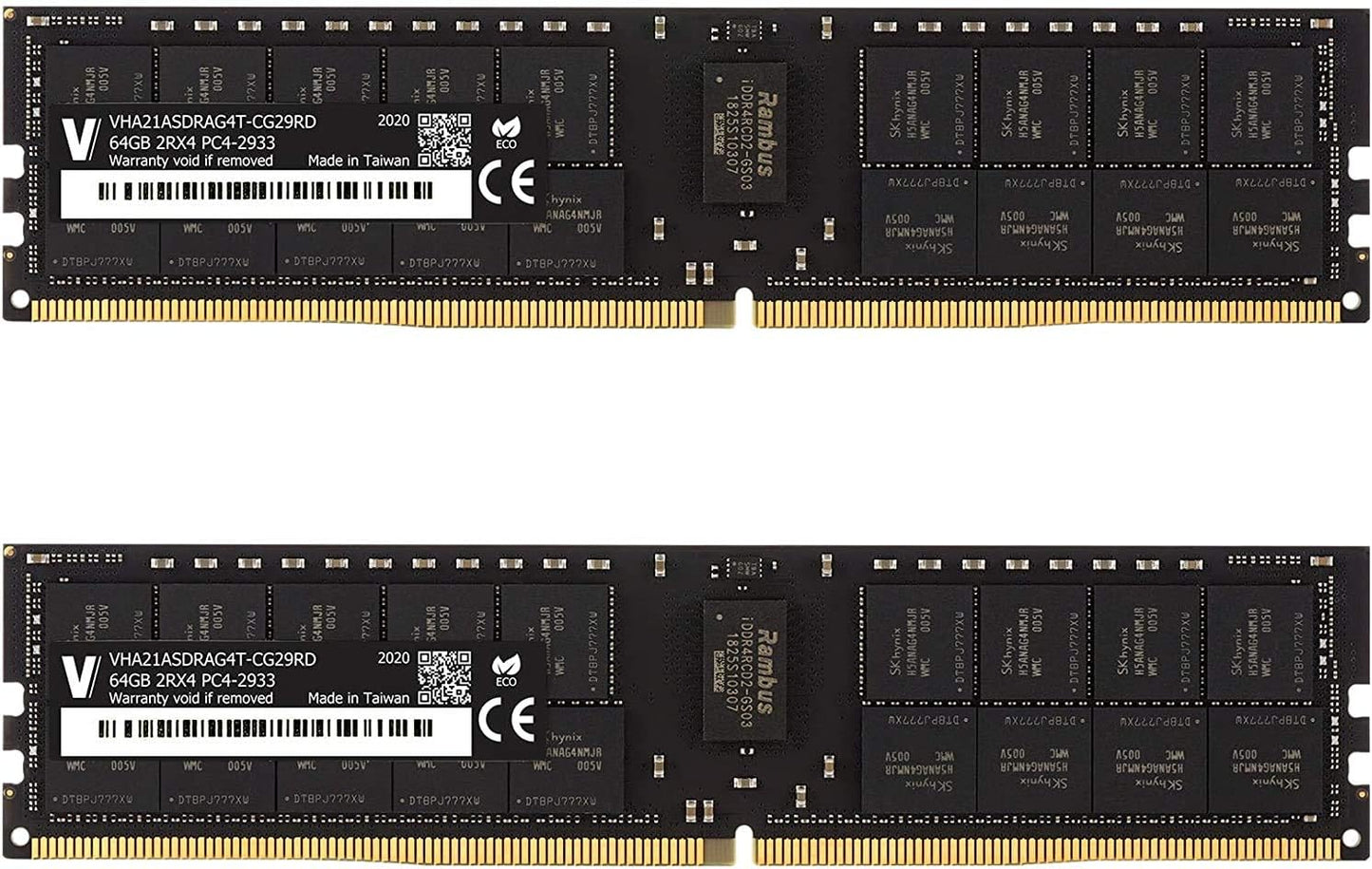 128GB (2 X 64GB) Dual Rank 2Rx4 Server Memory Ram Module for Apple Mac Pro DDR4 2933Mhz (PC3-23400) ECC Registered DIMM 1.2V (VHA21ASDRAG4T-CG29RD)