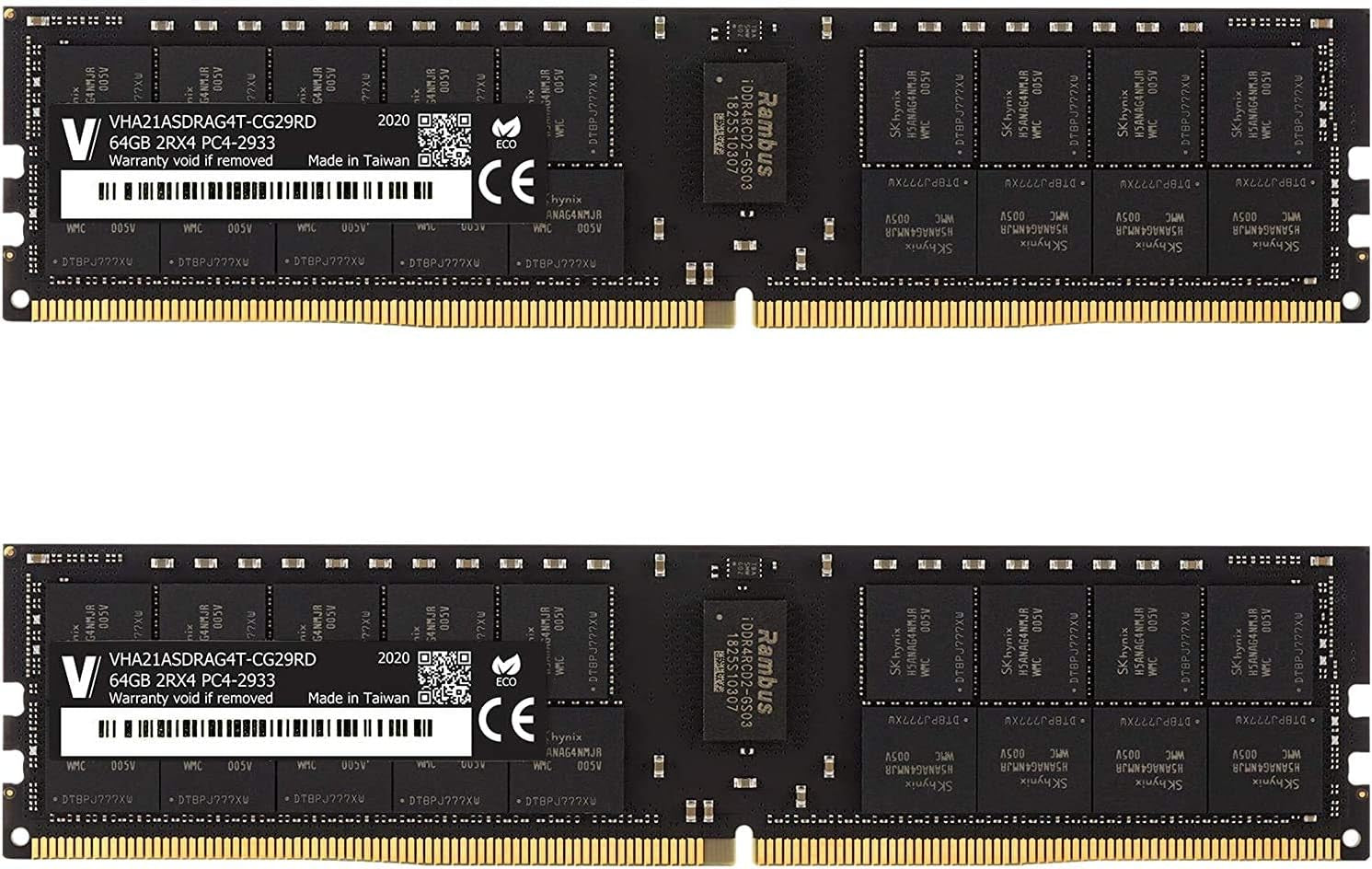 128GB (2 X 64GB) Dual Rank 2Rx4 Server Memory Ram Module for Apple Mac Pro DDR4 2933Mhz (PC3-23400) ECC Registered DIMM 1.2V (VHA21ASDRAG4T-CG29RD)
