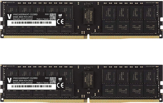 128GB (2 X 64GB) Dual Rank 2Rx4 Server Memory Ram Module for Apple Mac Pro DDR4 2933Mhz (PC3-23400) ECC Registered DIMM 1.2V (VHA21ASDRAG4T-CG29RD)