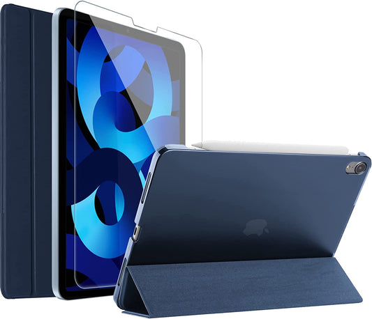 Smart Case for 10.9 Inch Ipad Air 5Th 2022 / Air 4Th 2020, Cover with Screen Protector for Ipad Air 5 4 -Navy