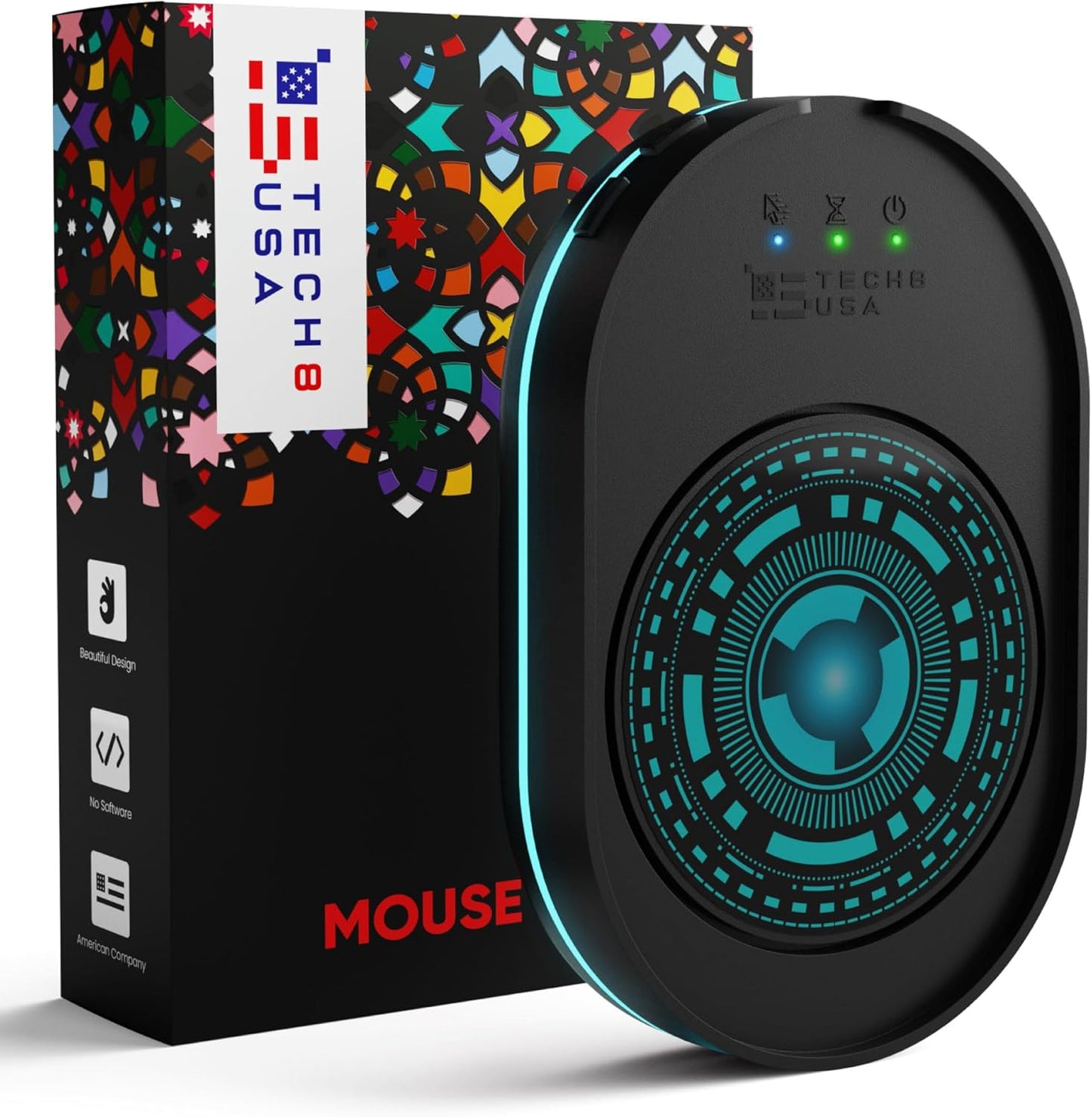Mouse Mover Device, Undetectable Mouse Jiggler for Laptops, PC, No Software, Random Movement, Patented, Designed, Engineered, Packaged in USA - 3D Hologram Alien