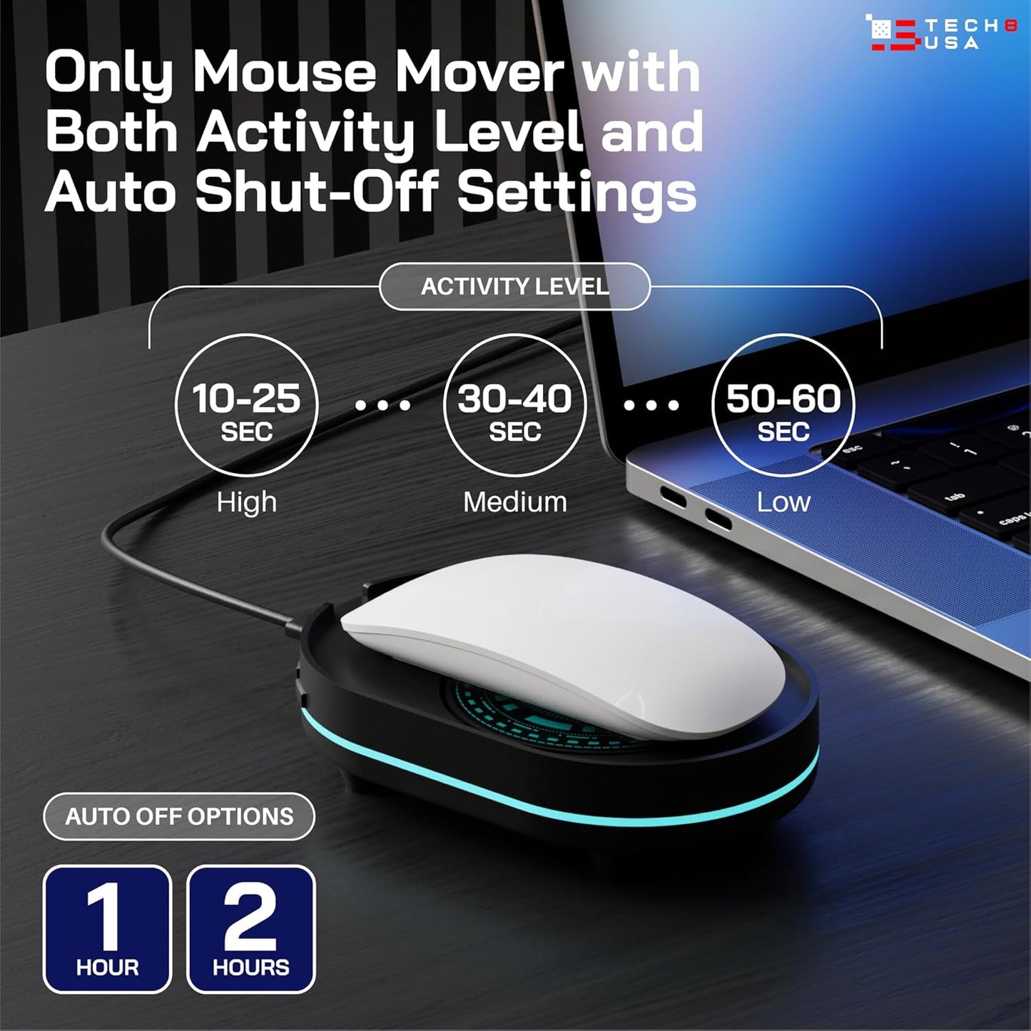 Mouse Mover Device, Undetectable Mouse Jiggler for Laptops, PC, No Software, Random Movement, Patented, Designed, Engineered, Packaged in USA - 3D Hologram Alien