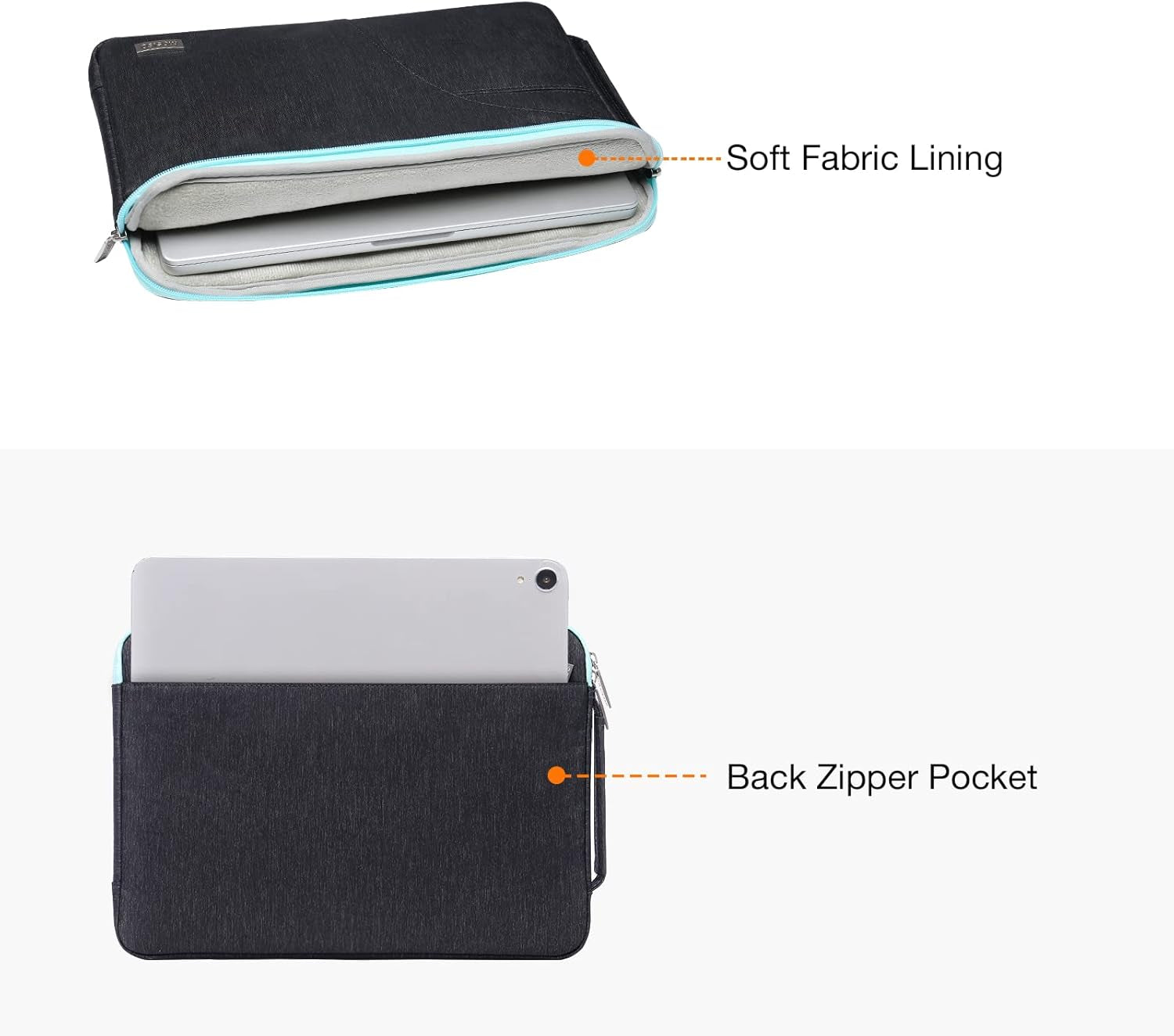 Laptop Shoulder Bag Compatible with Macbook Air 15 Inch M2 A2941 2023 / Pro 15 A1990 A1707, 15 Inch Surface Laptop 5/4/3, HP Stream 14, Polyester Briefcase Sleeve with Front Arc Pocket,Blue