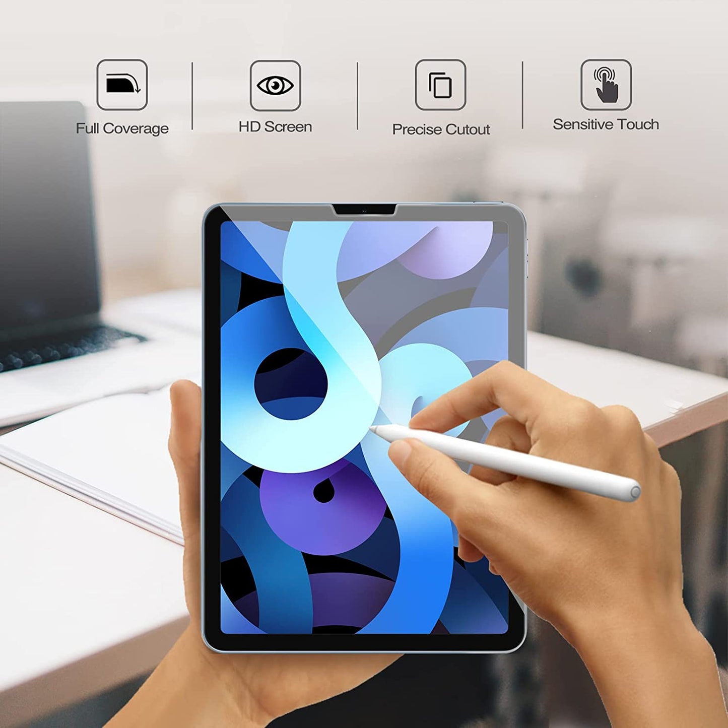 Smart Case for 10.9 Inch Ipad Air 5Th 2022 / Air 4Th 2020, Cover with Screen Protector for Ipad Air 5 4 -Navy