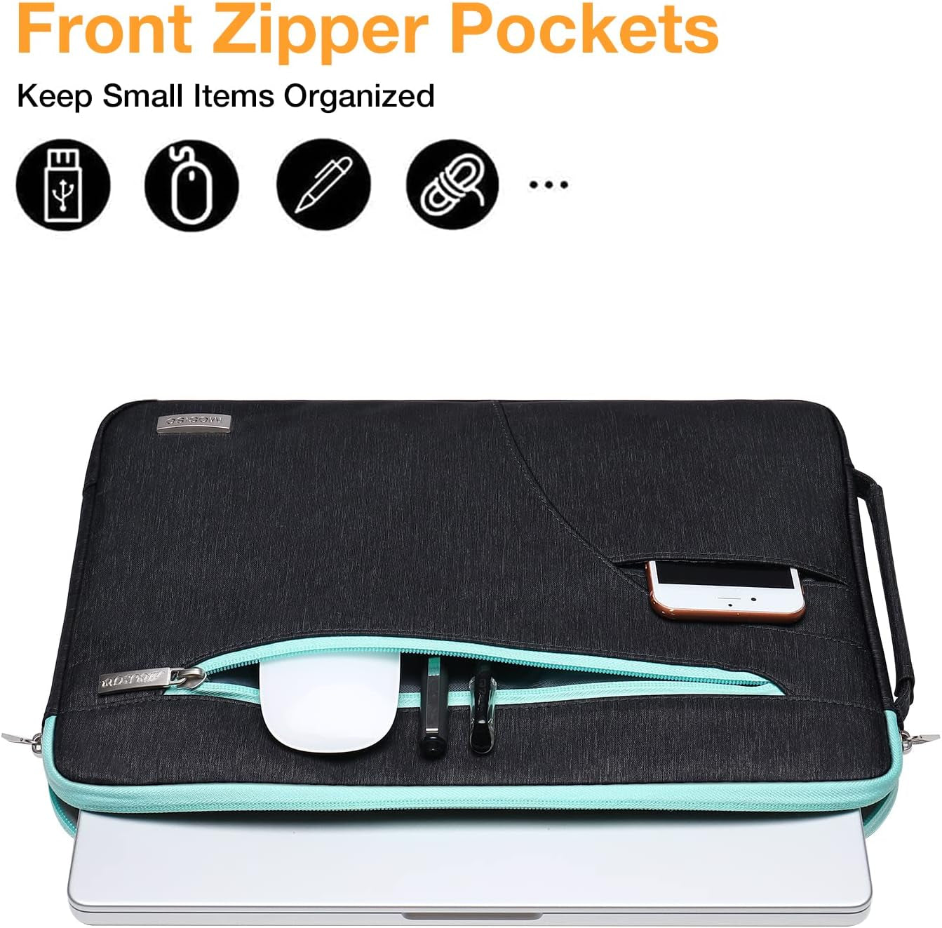 Laptop Shoulder Bag Compatible with Macbook Air 15 Inch M2 A2941 2023 / Pro 15 A1990 A1707, 15 Inch Surface Laptop 5/4/3, HP Stream 14, Polyester Briefcase Sleeve with Front Arc Pocket,Blue